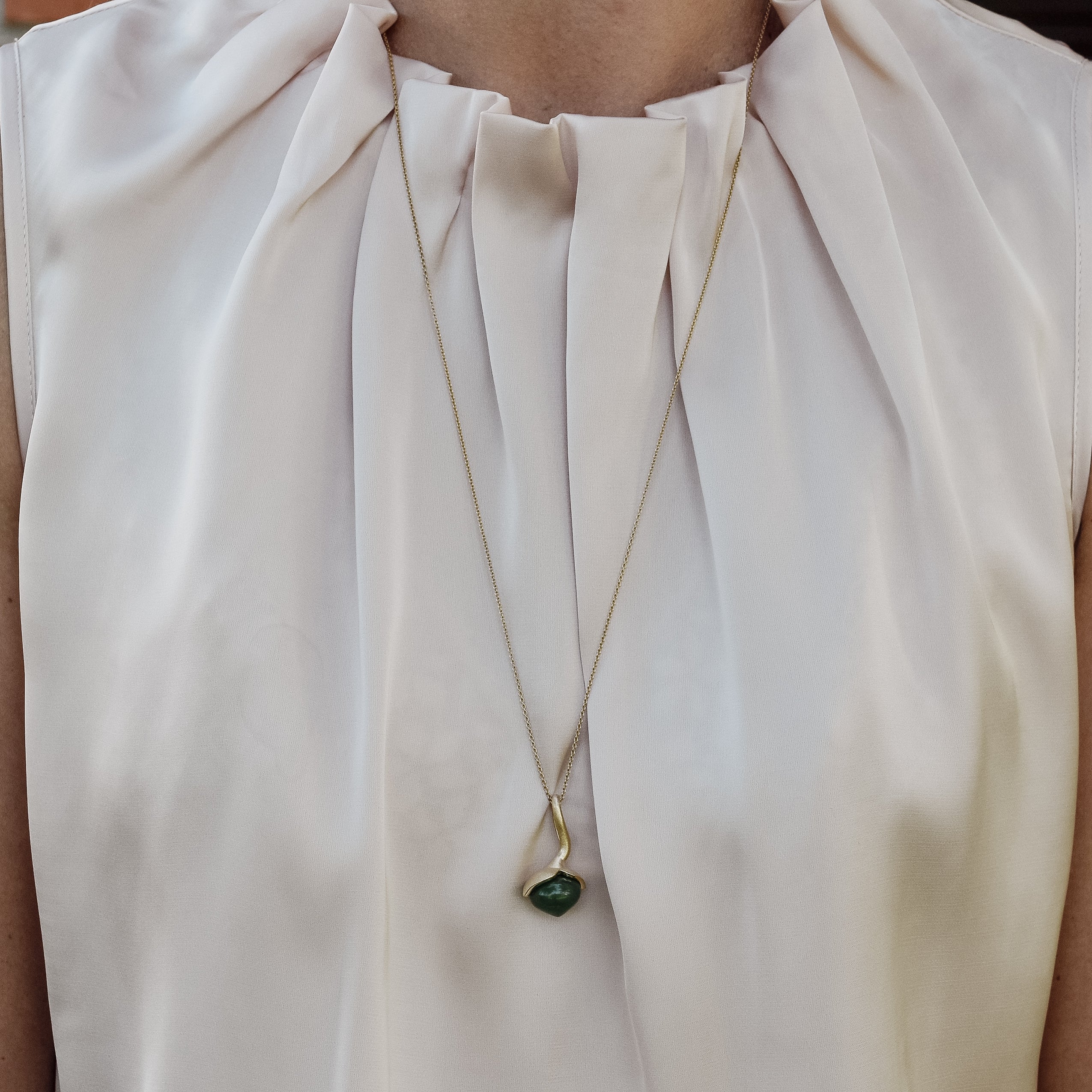 Dolce pendant "big" with jade 925/-