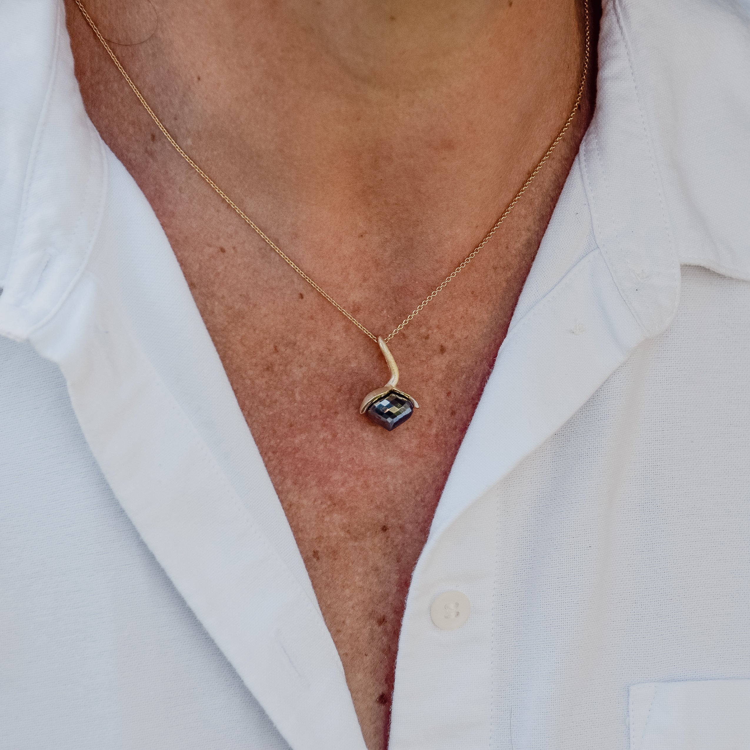 Dolce-vedhæng "medium" med hæmatit rec. 925/-