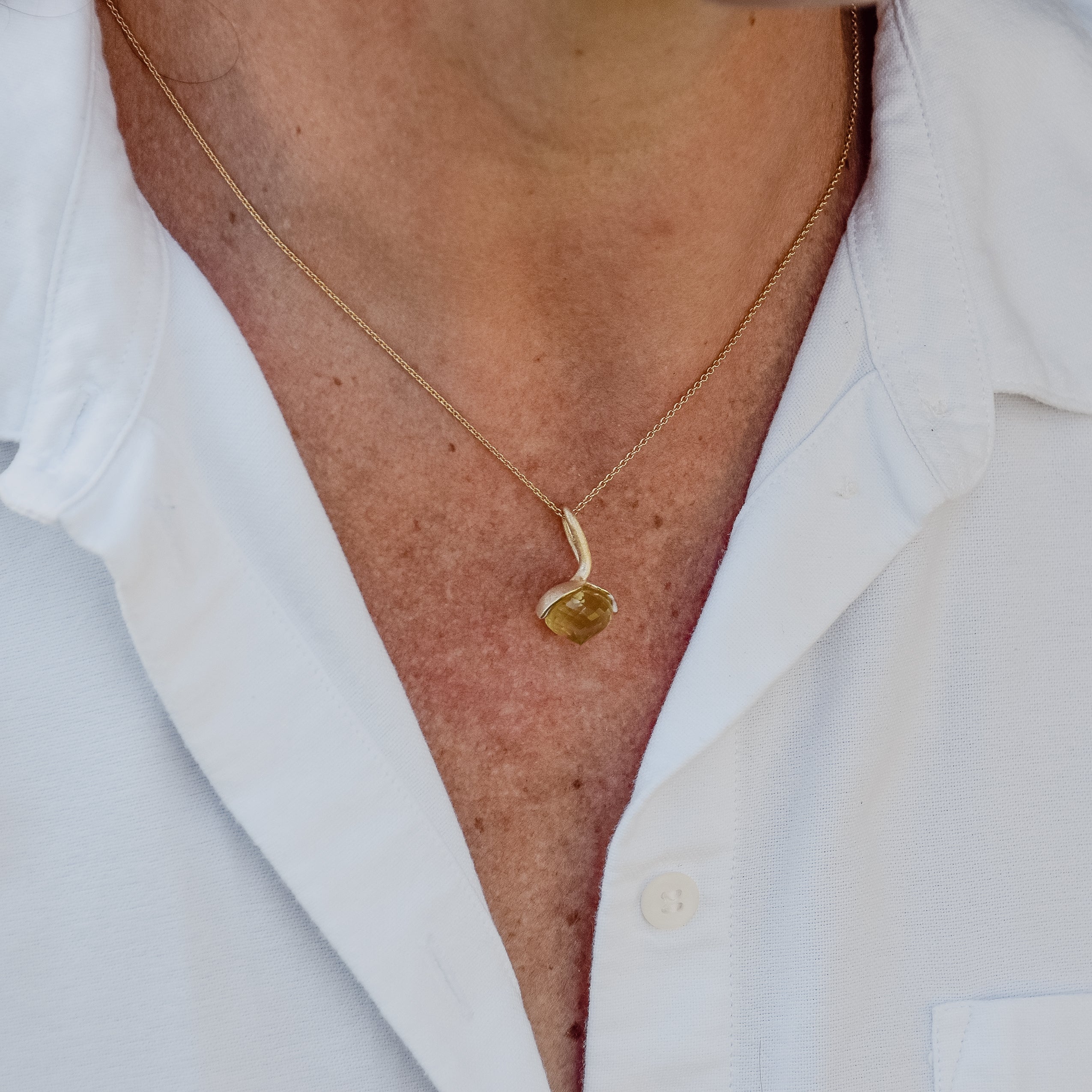 Dolce hängsmycke "medium" med citronkvarts 925/- kr