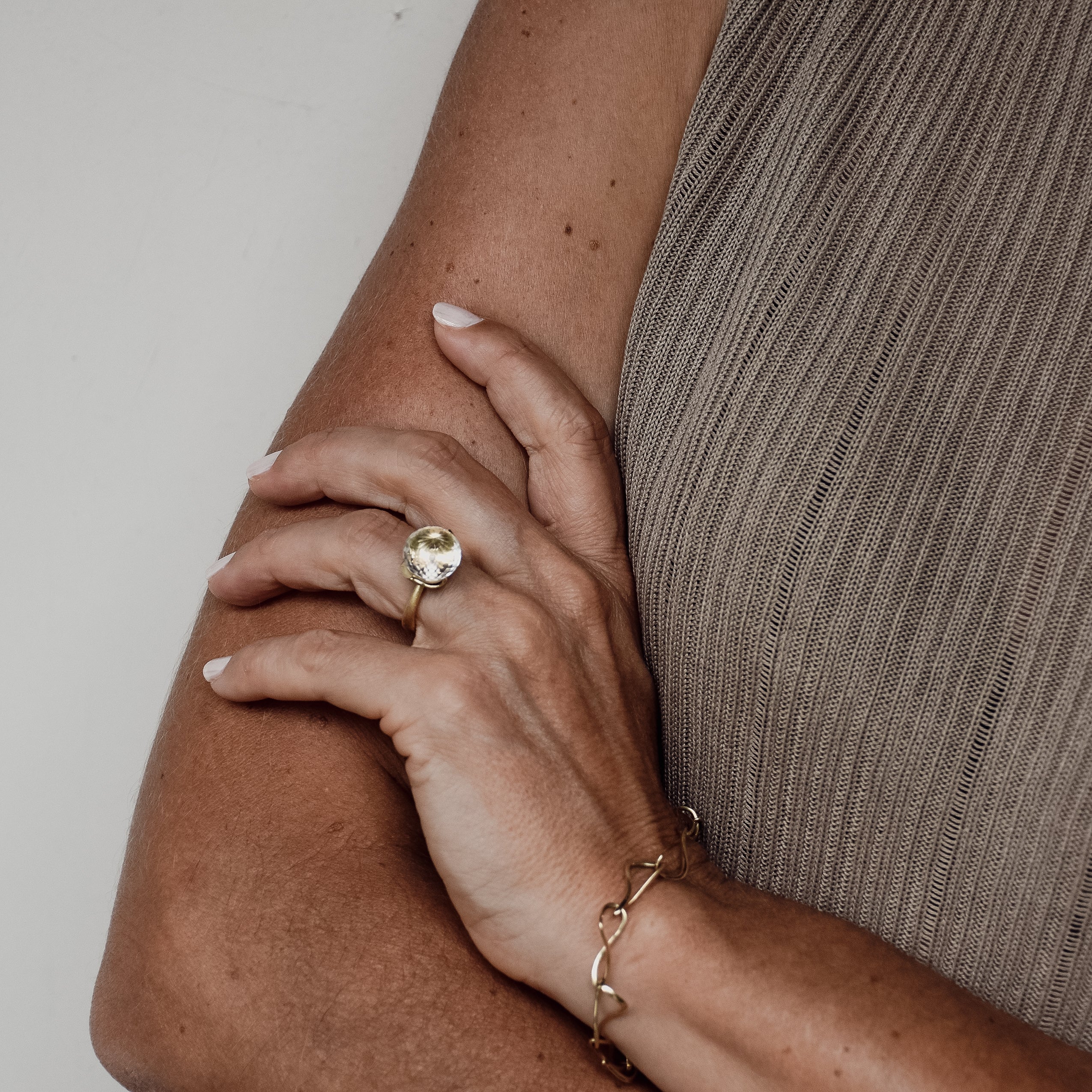 Dolce ring "big" with rock crystal 925/-