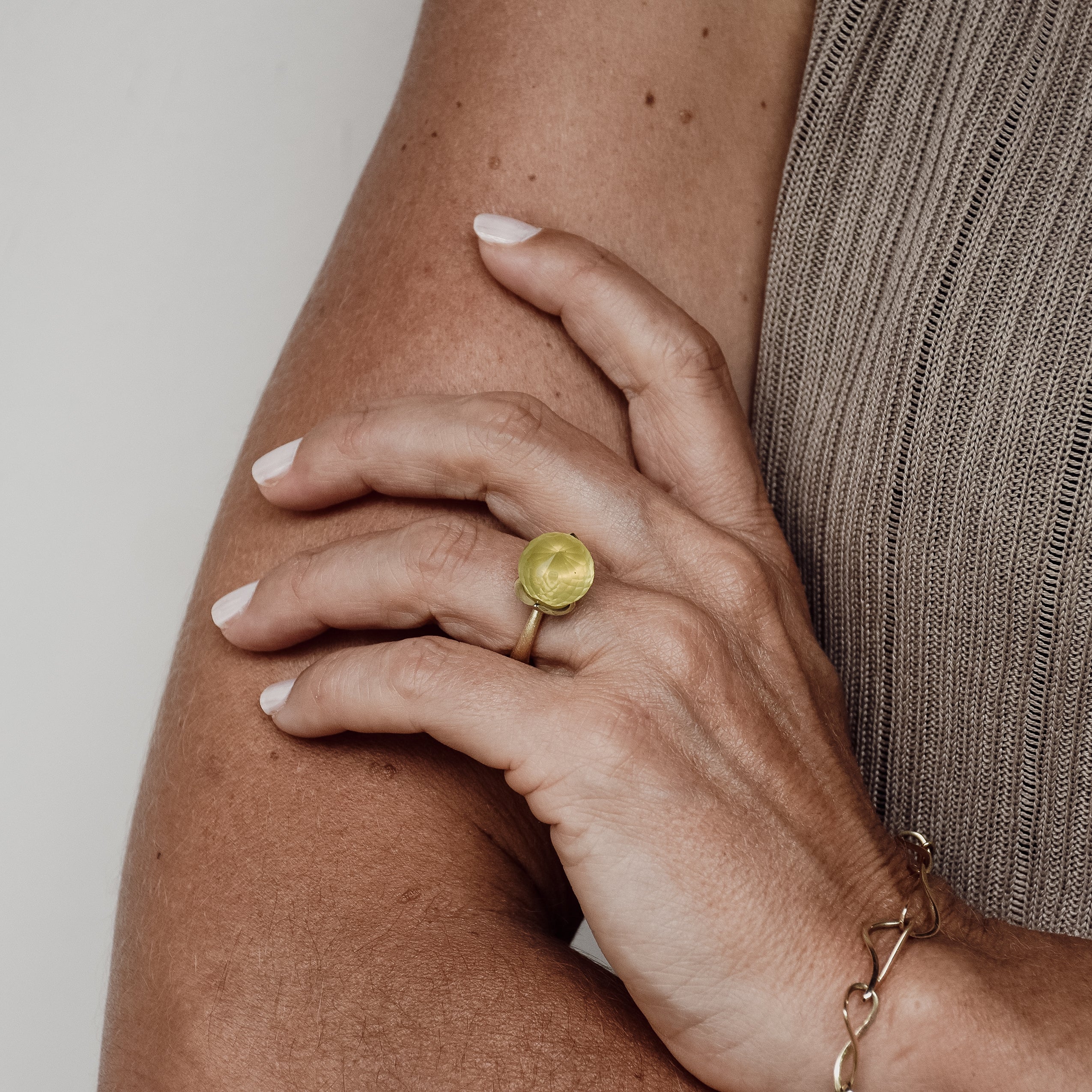 Dolce ring "big" with lemon quartz 925/-