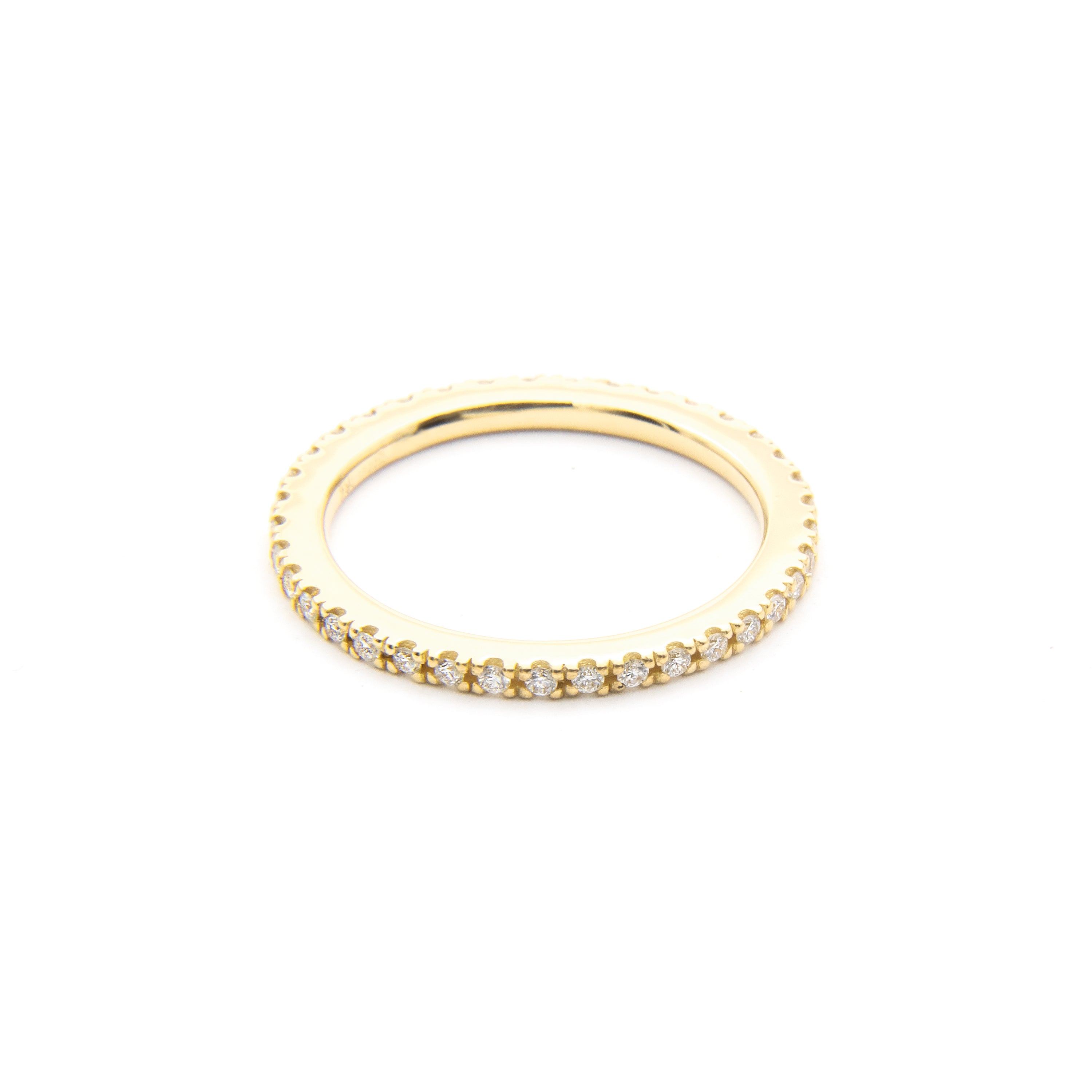 Promise ring "memoire smal" in goud met briljantgeslepen diamant 0.37ct.