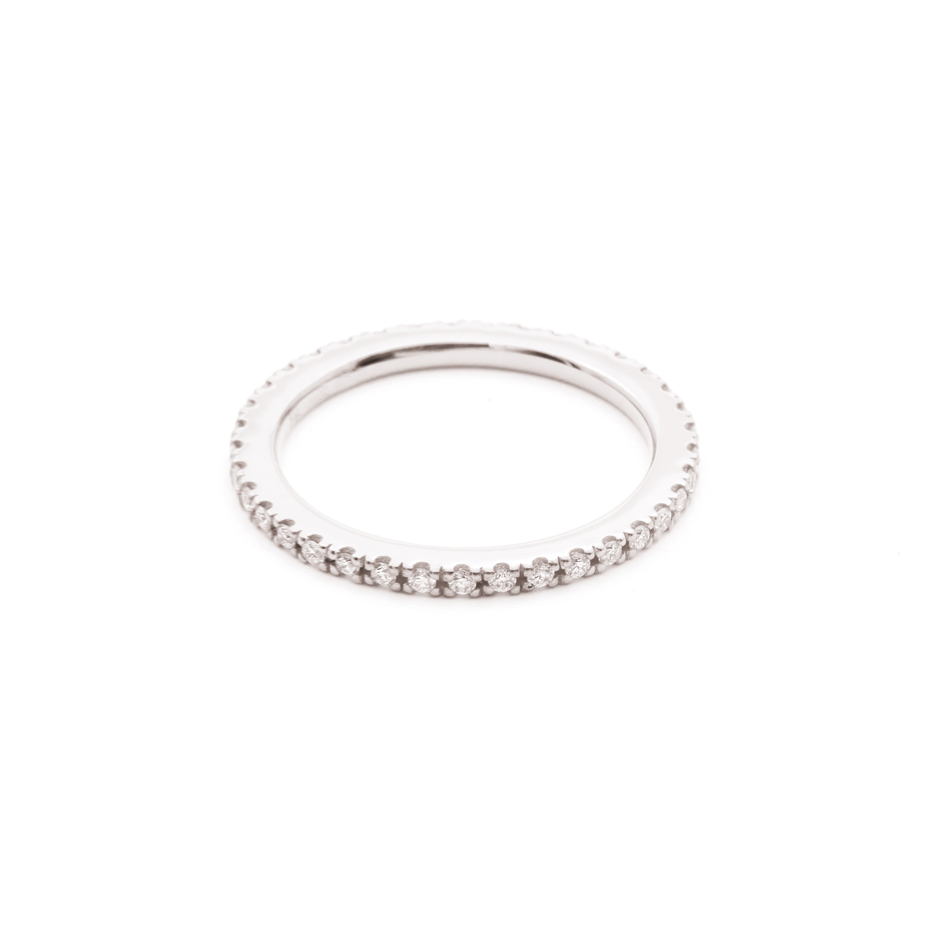 Promise ring "memoire smal" in goud met briljantgeslepen diamant 0.37ct.