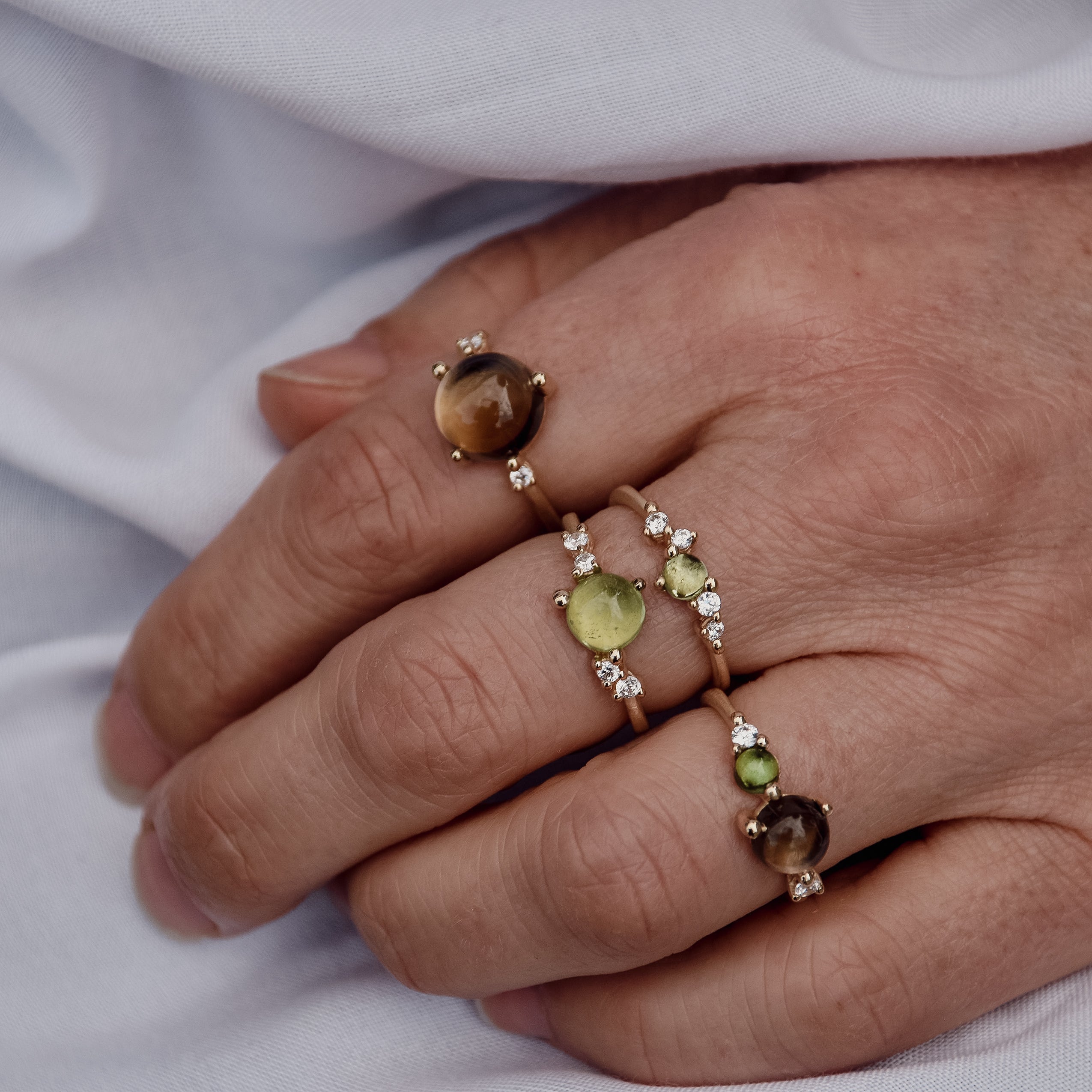 Stellini Ring "smal" in 585/- Gold mit Peridot