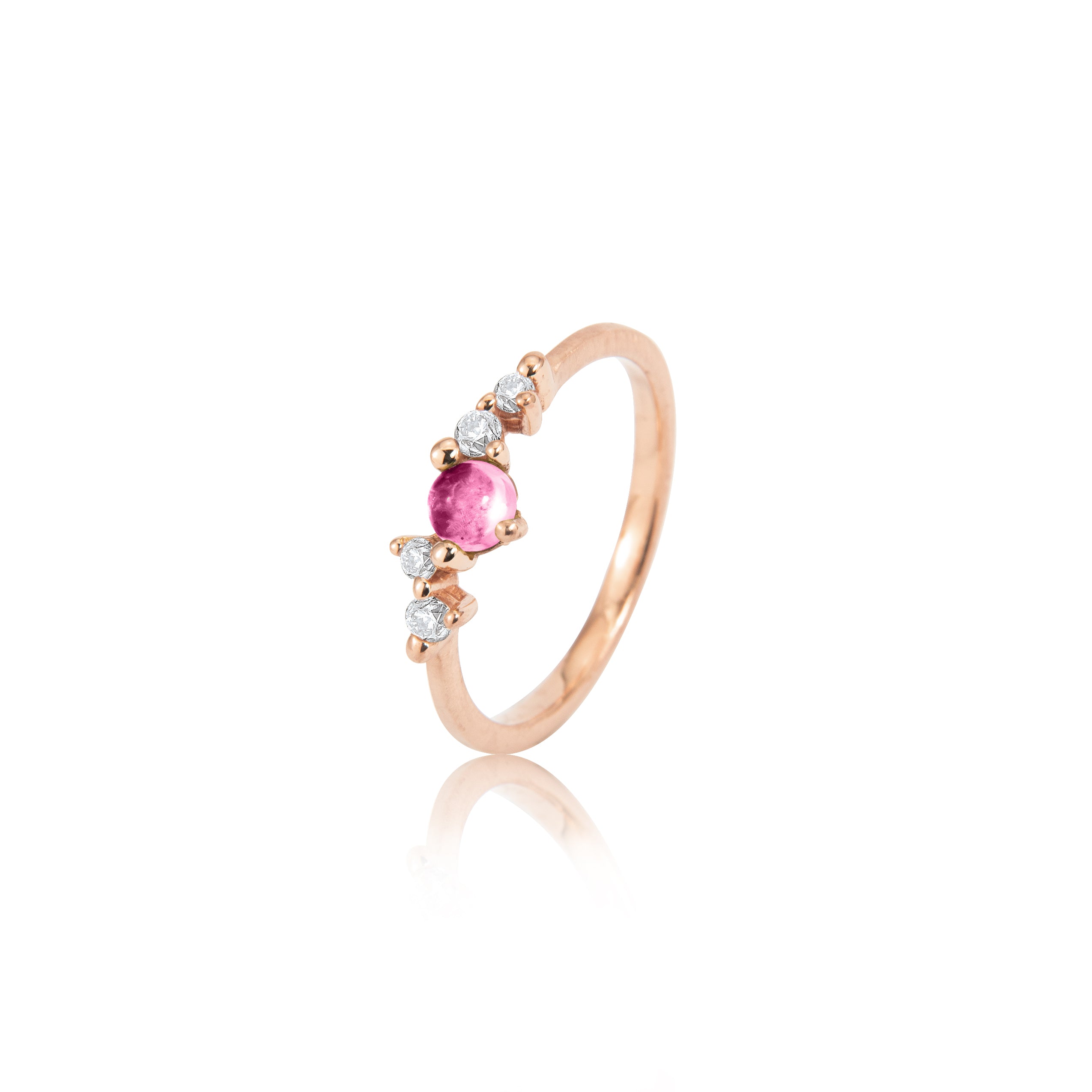 Stellini Ring "smal" in 585/- Gold mit Turmalin pink