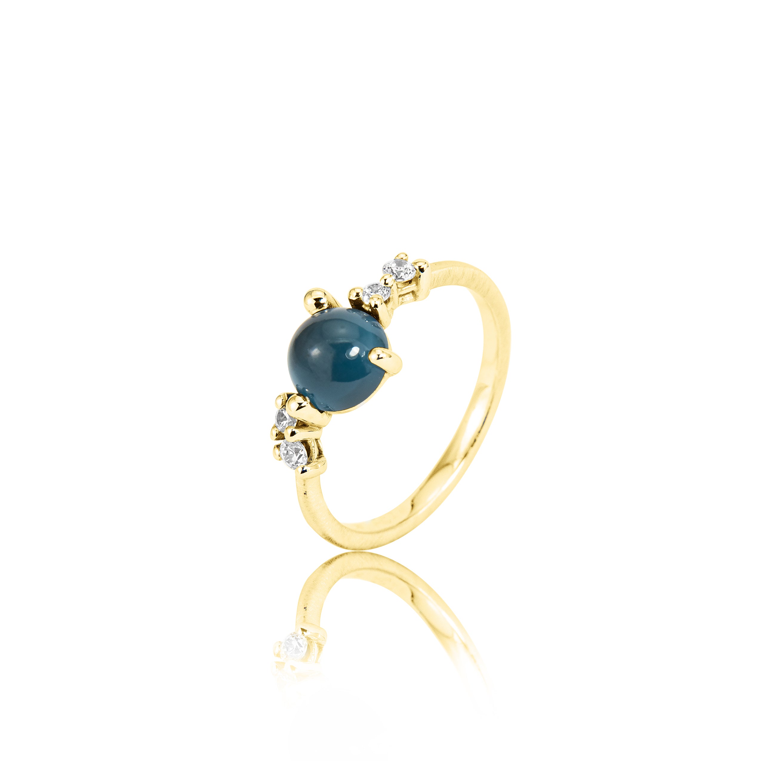 Stellini-ring "medium" i 585/- guld med topas London