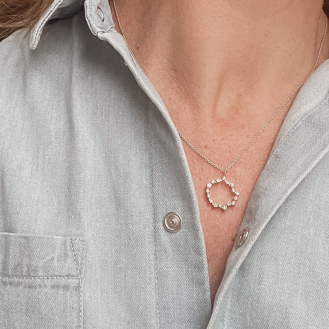 Sparkle pendant "circle" in 585/- gold with diamonds