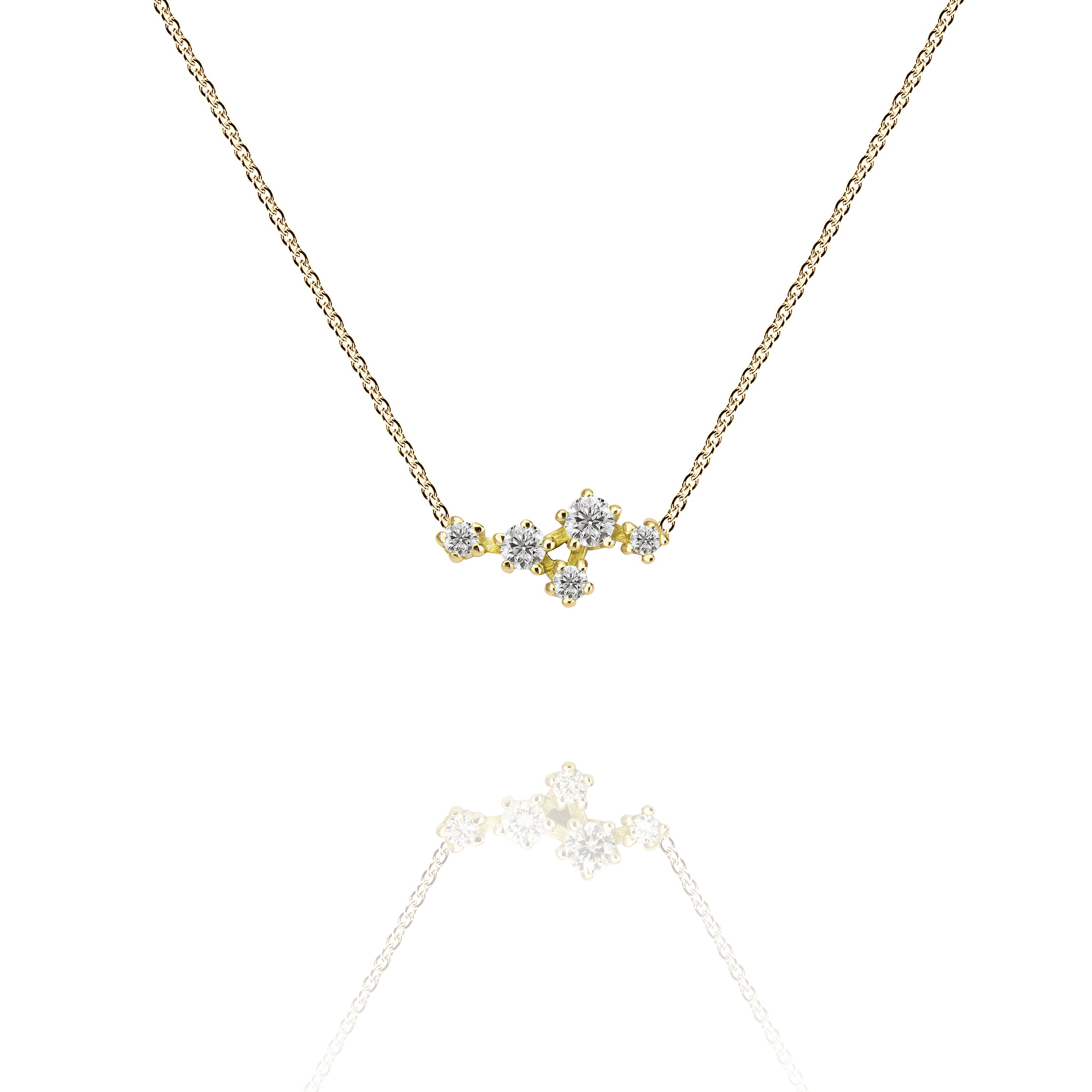 Sparkle-hänge "medium" i 585/- guld med diamanter