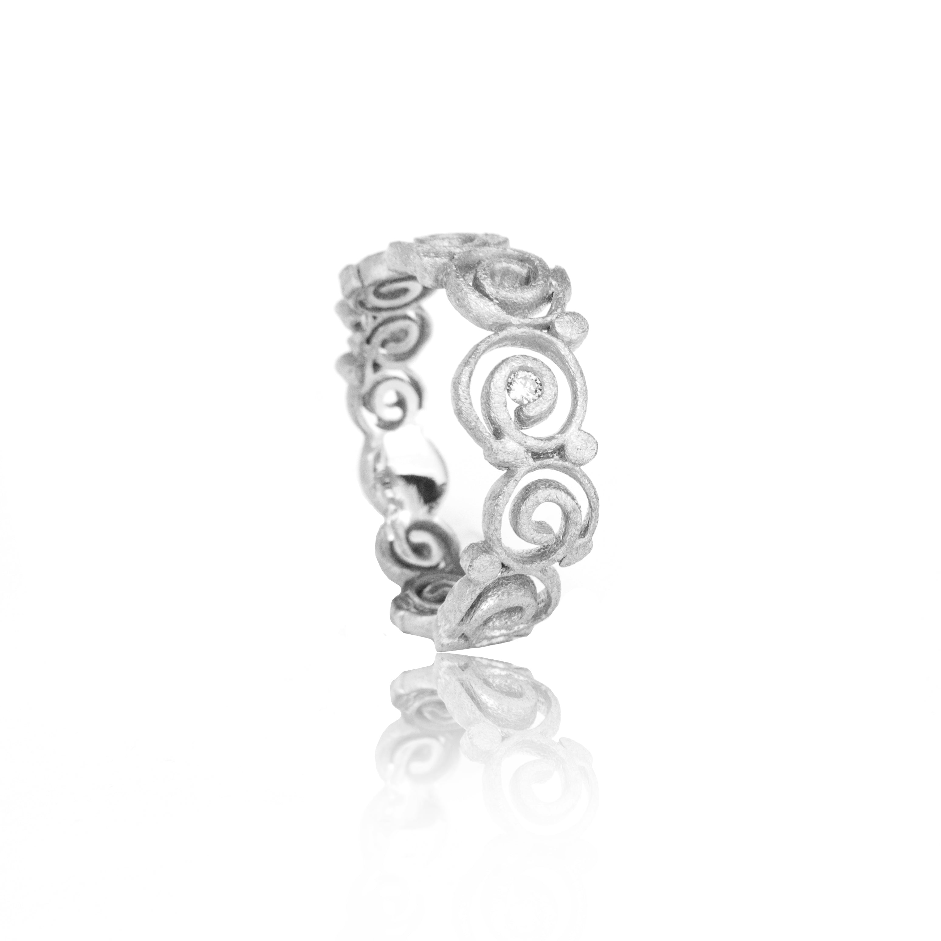 Anello Grace "smal" 925/- con diamante taglio brillante TLB 0,03ct