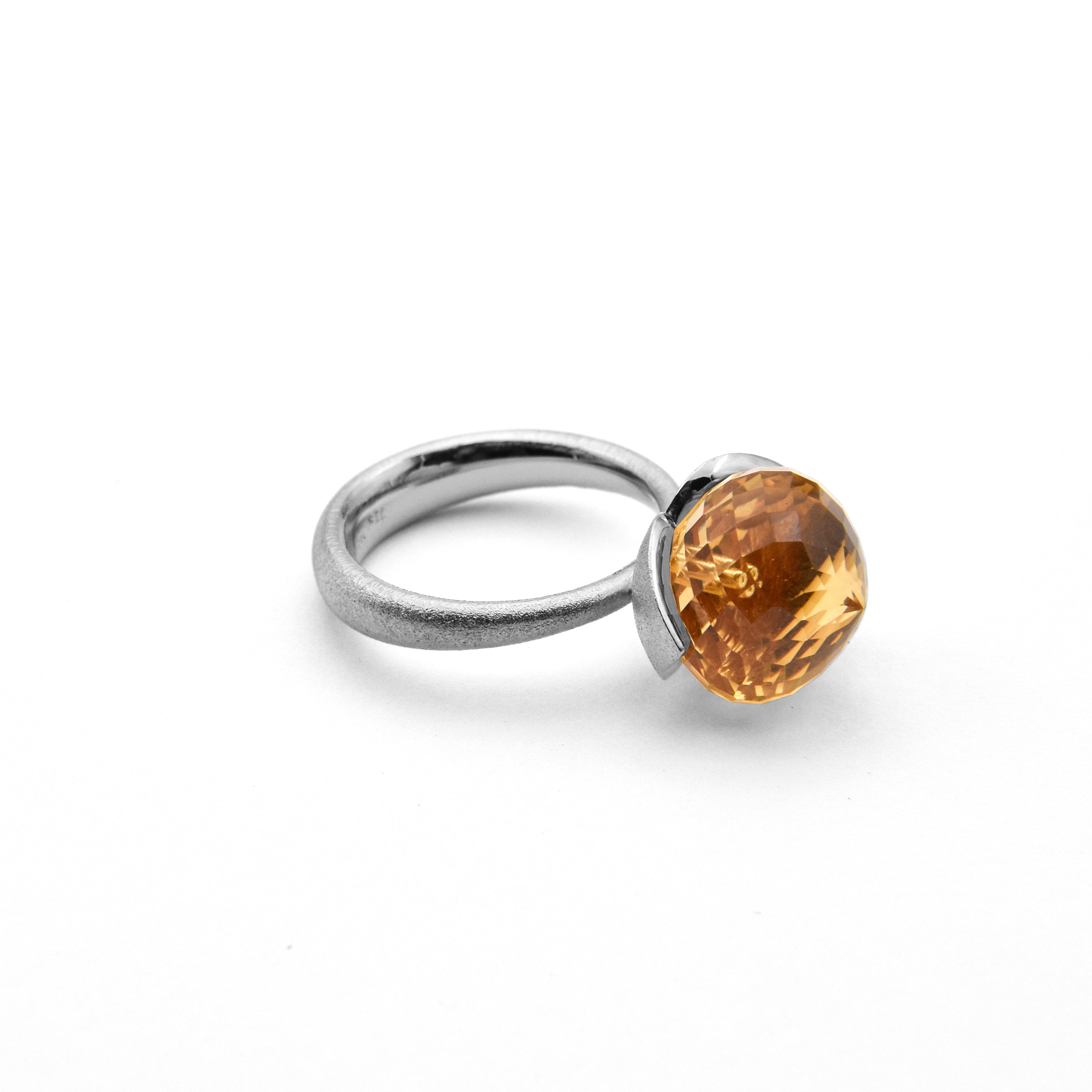Dolce Ring "big" mit Champagnerquarz 925/-