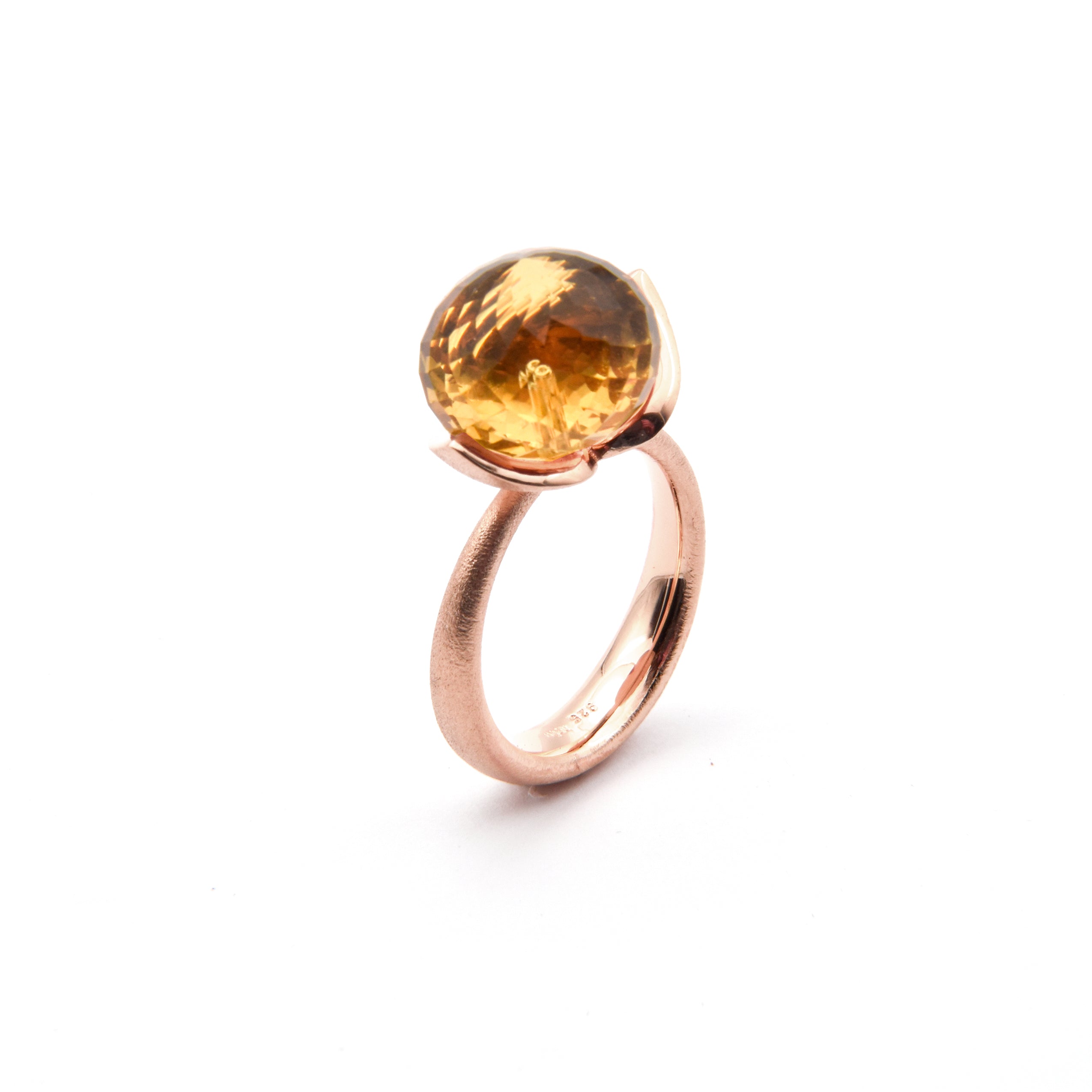 Dolce Ring "big" mit Champagnerquarz 925/-