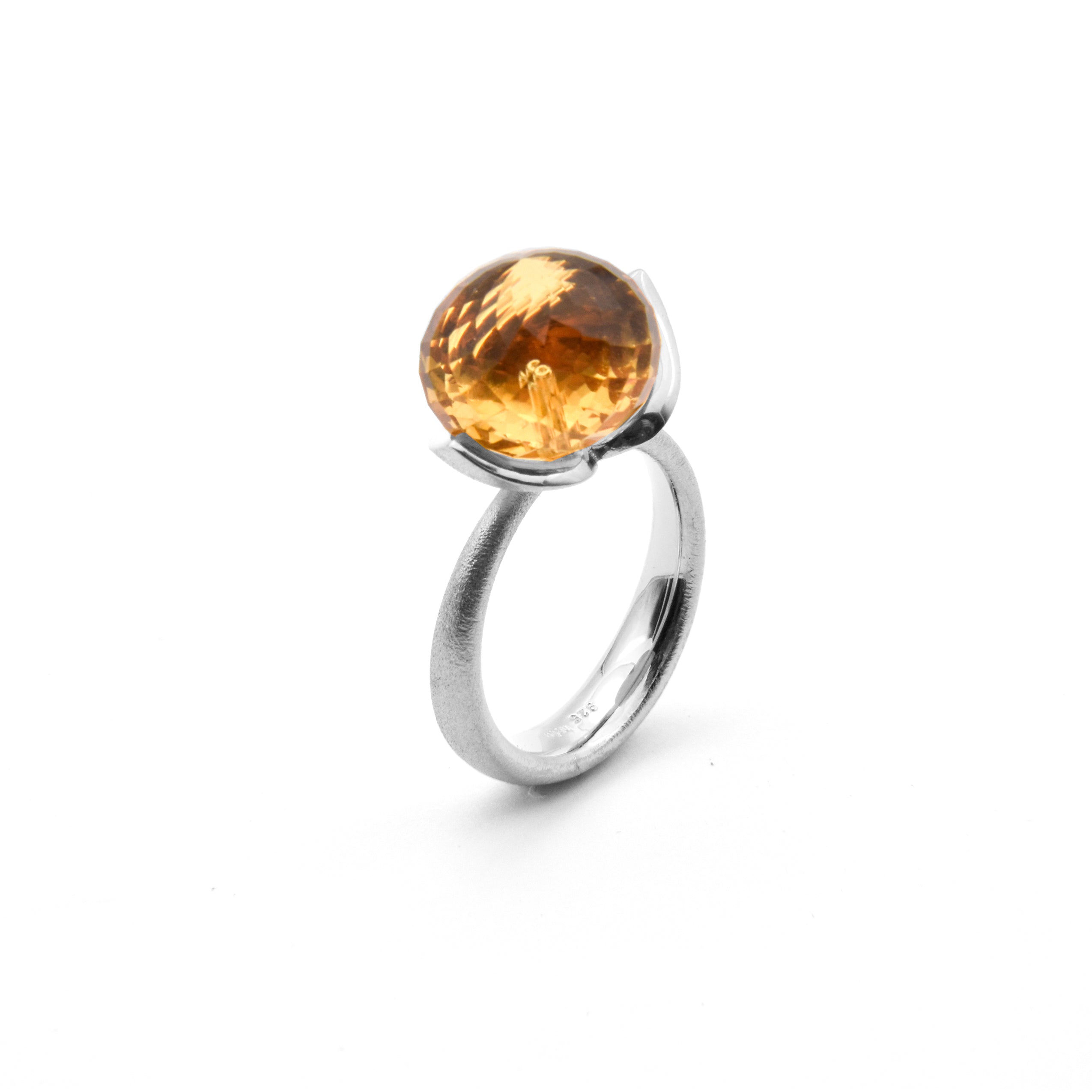 Dolce Ring "big" mit Champagnerquarz 925/-