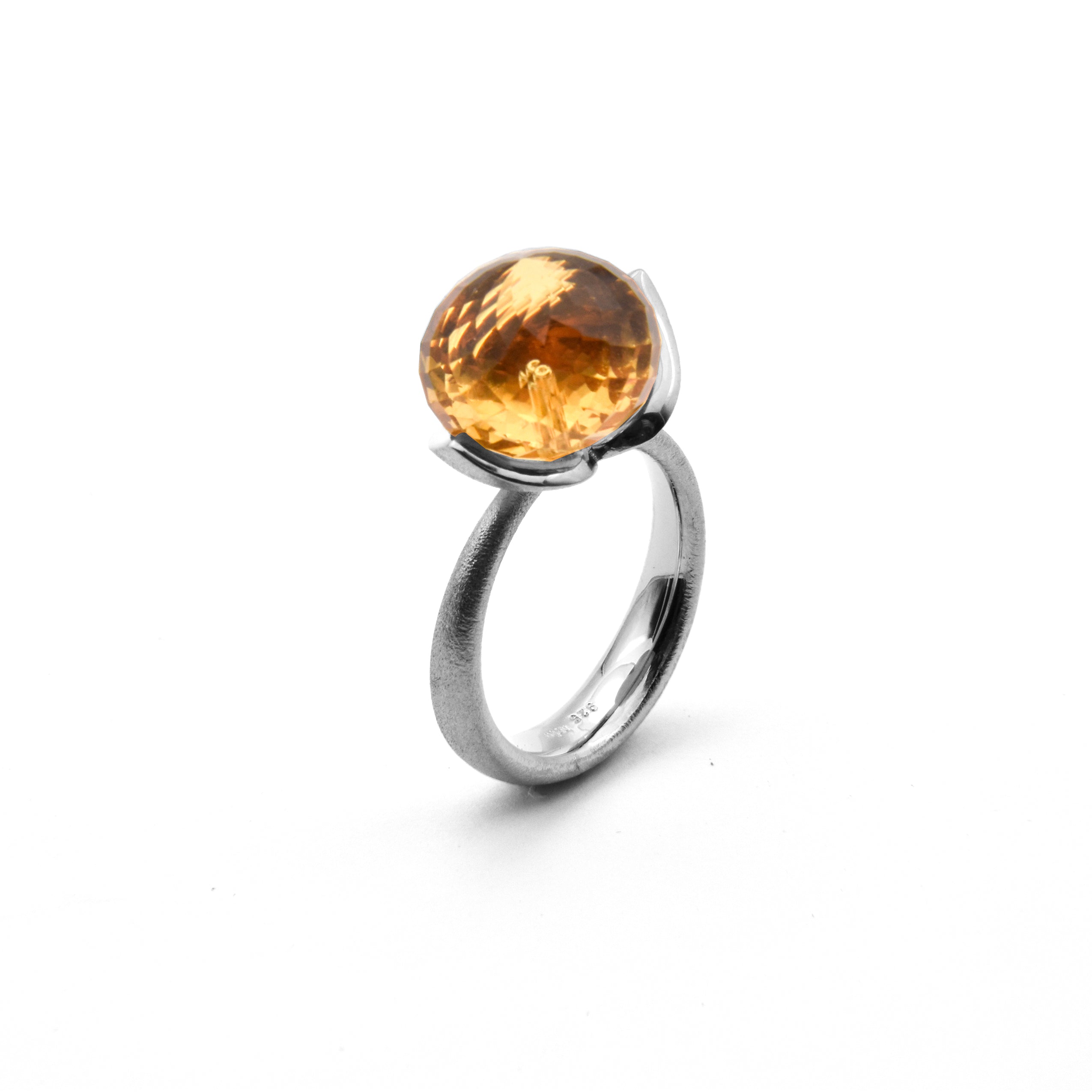 Dolce Ring "big" mit Champagnerquarz 925/-