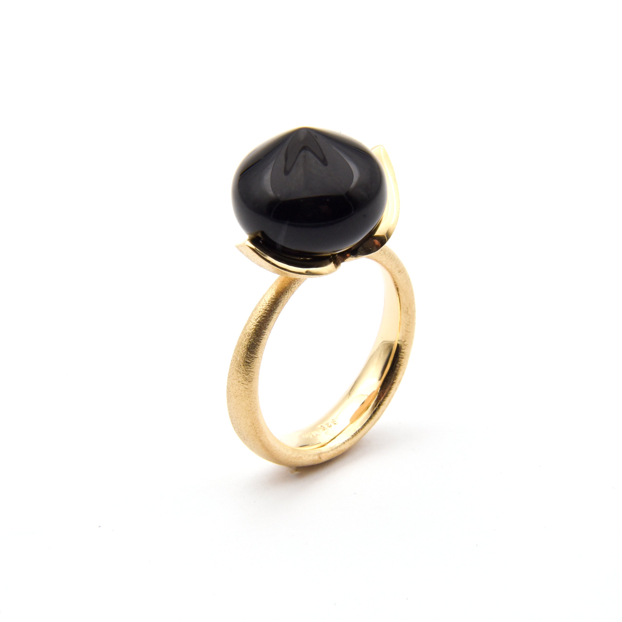 Dolce ring "groot" met onix 925/-