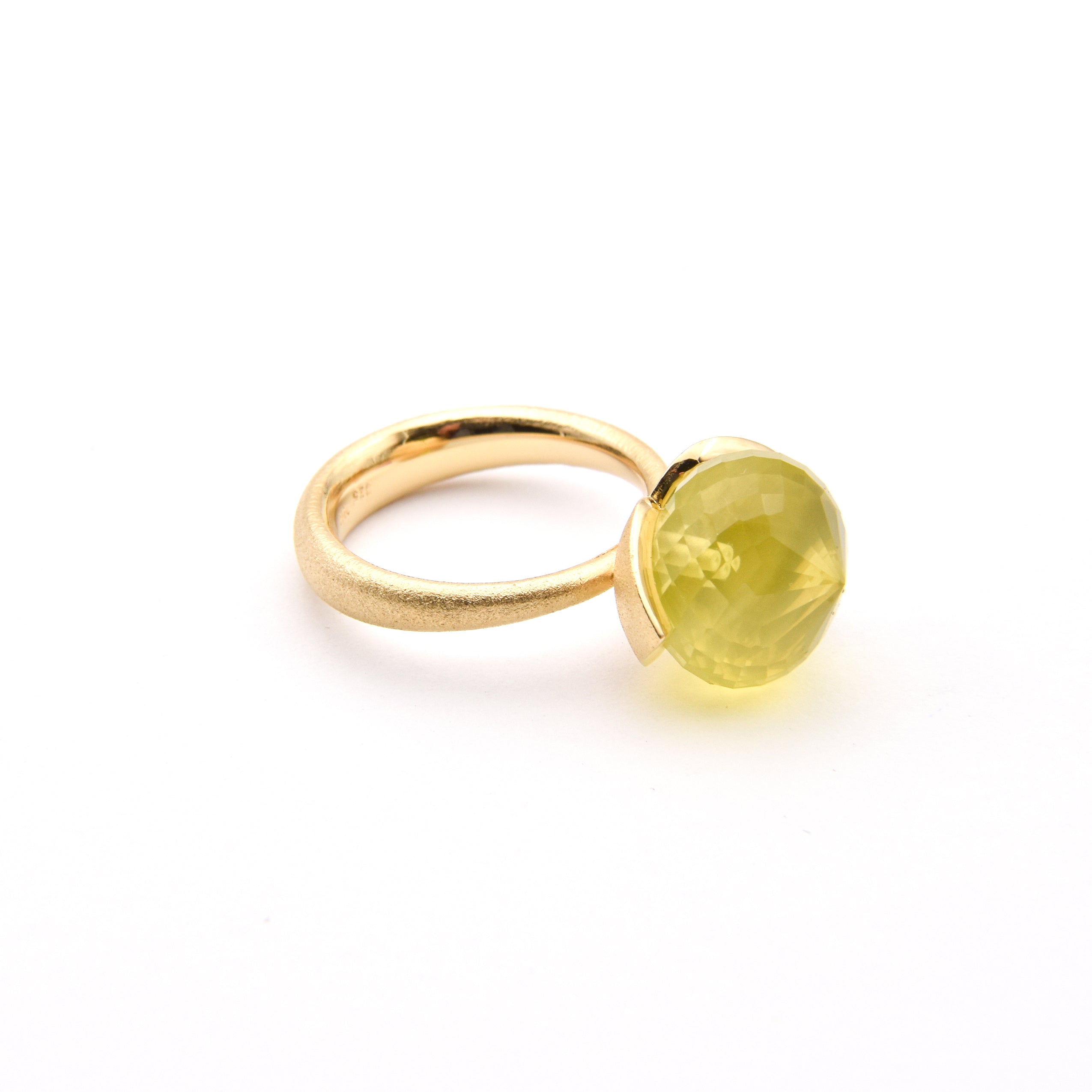 Anello Dolce "grande" con quarzo limone 925/-