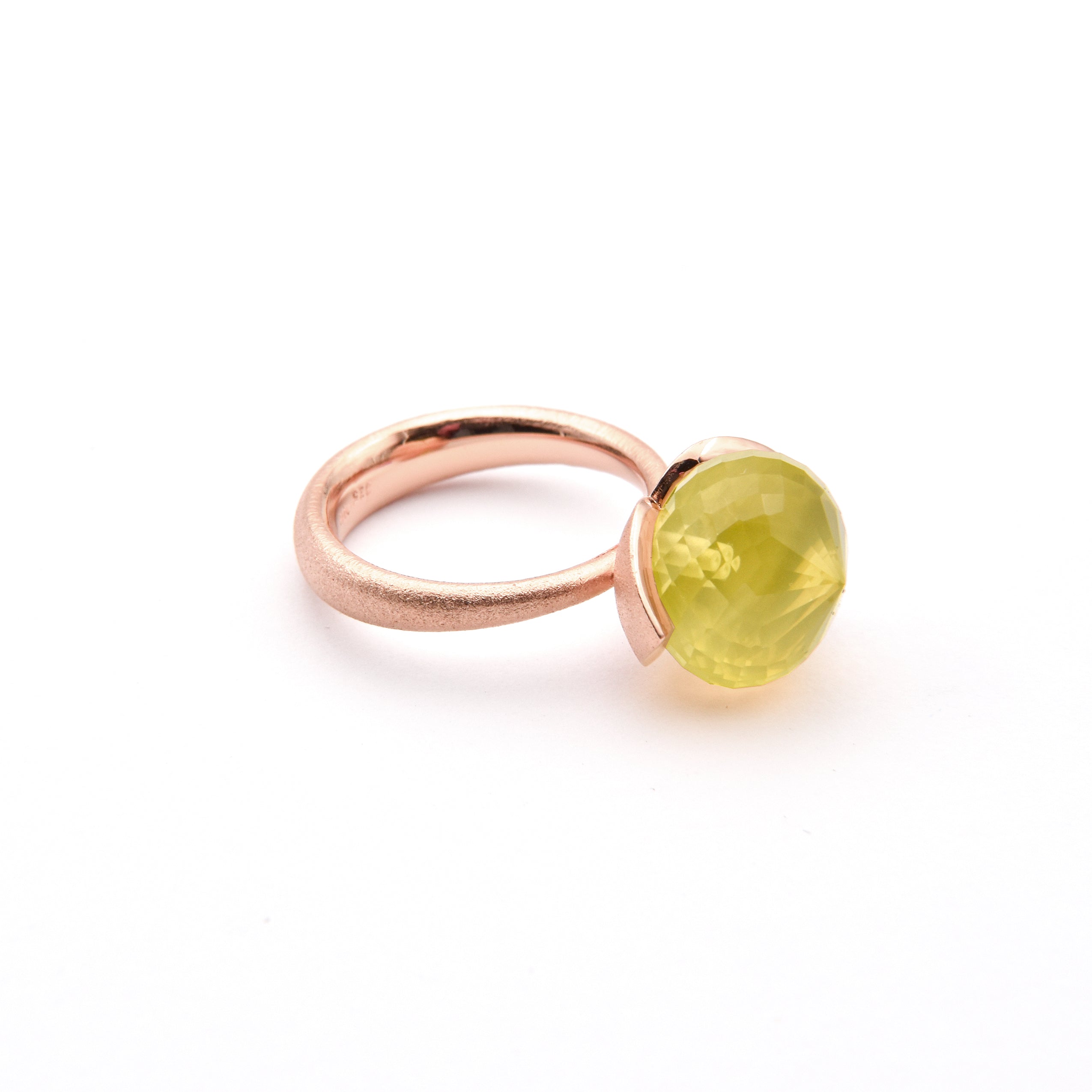 Anello Dolce "grande" con quarzo limone 925/-