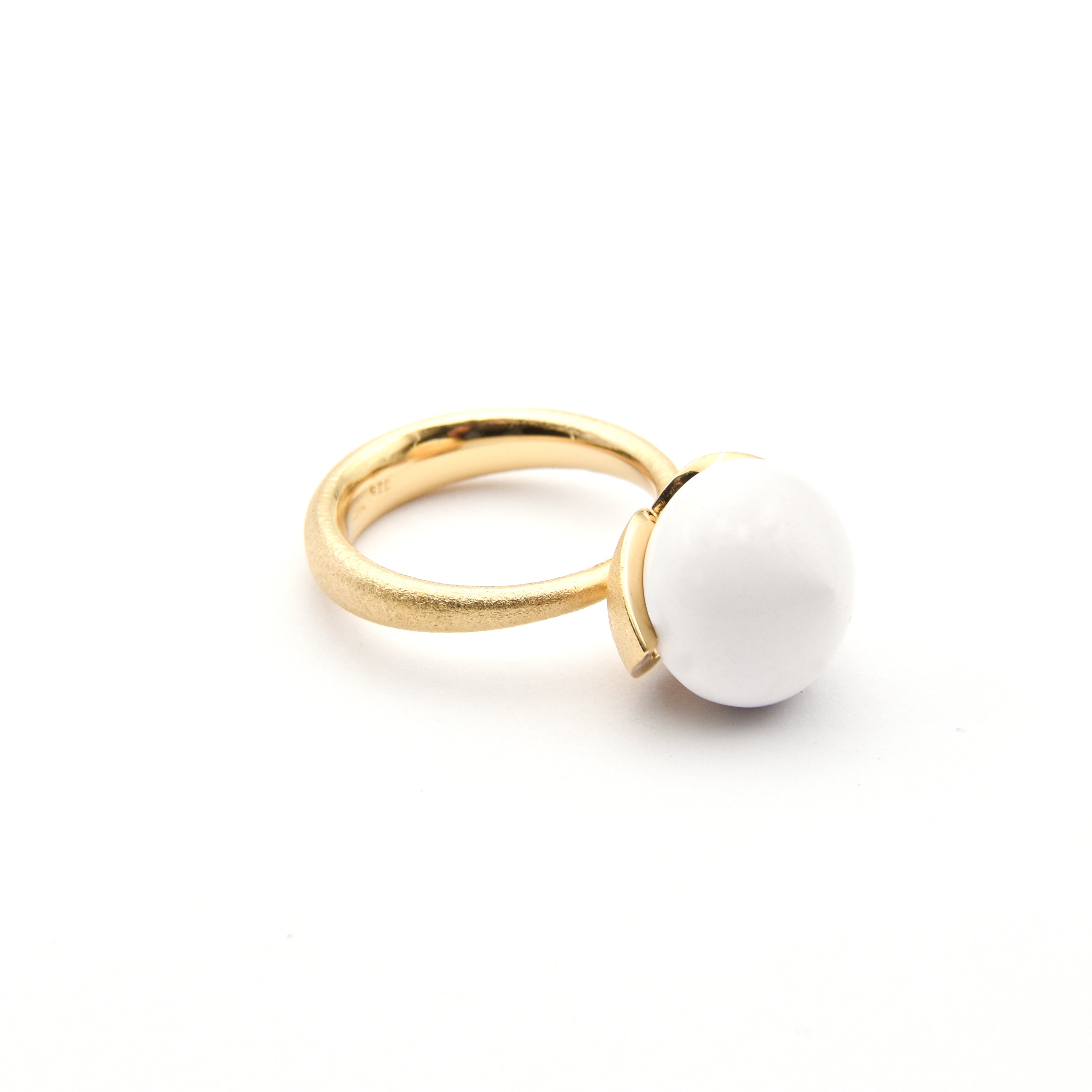 Dolce Bague "big" avec cacholong 925/-