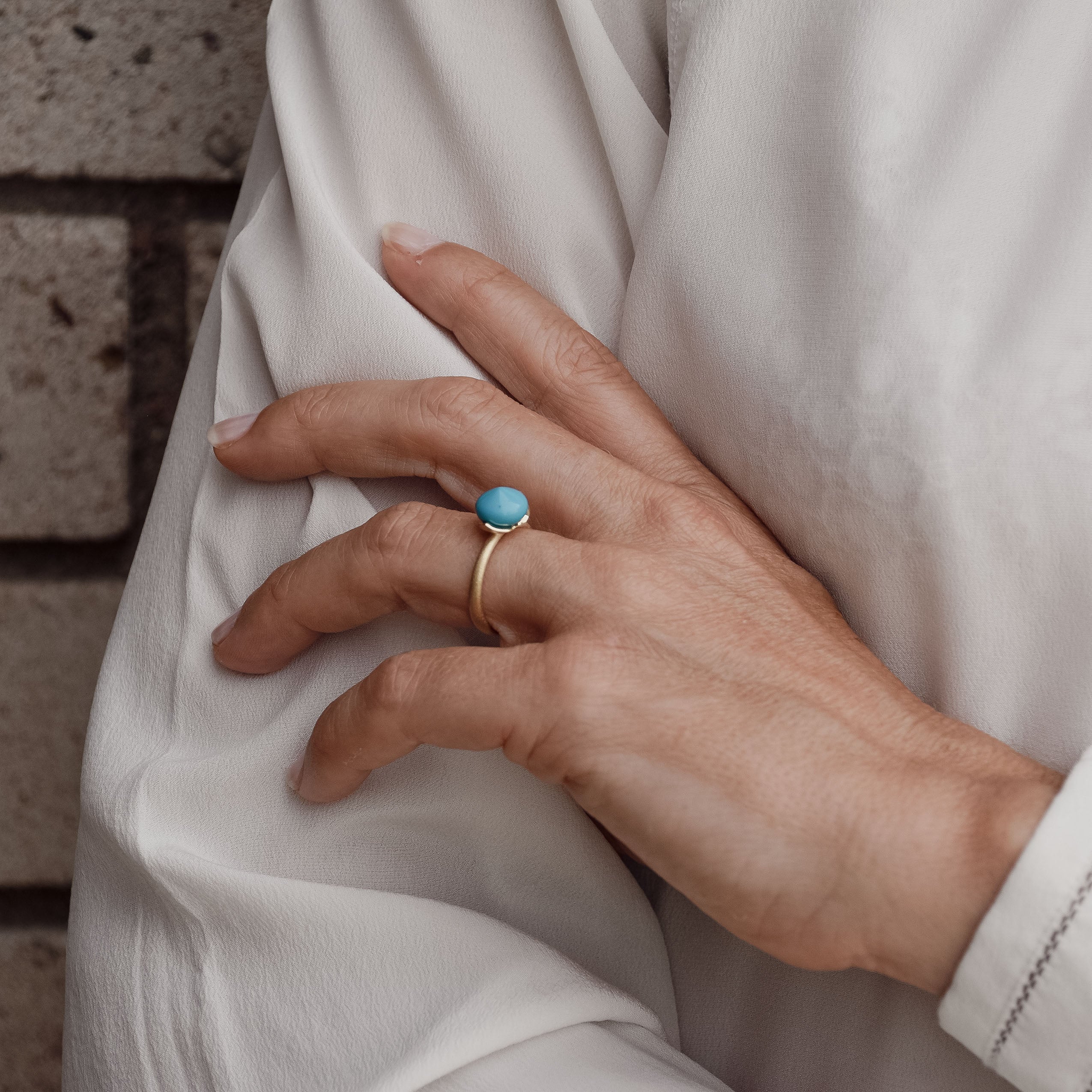 Anello Dolce "smal" con turchese rec. 925/-
