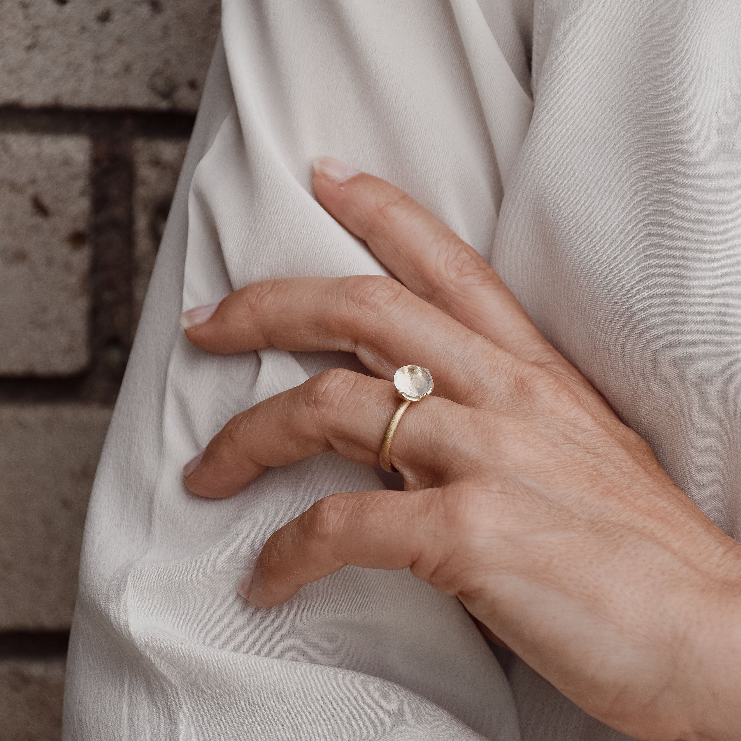 Anello Dolce "smal" con cristallo di rocca 925/-