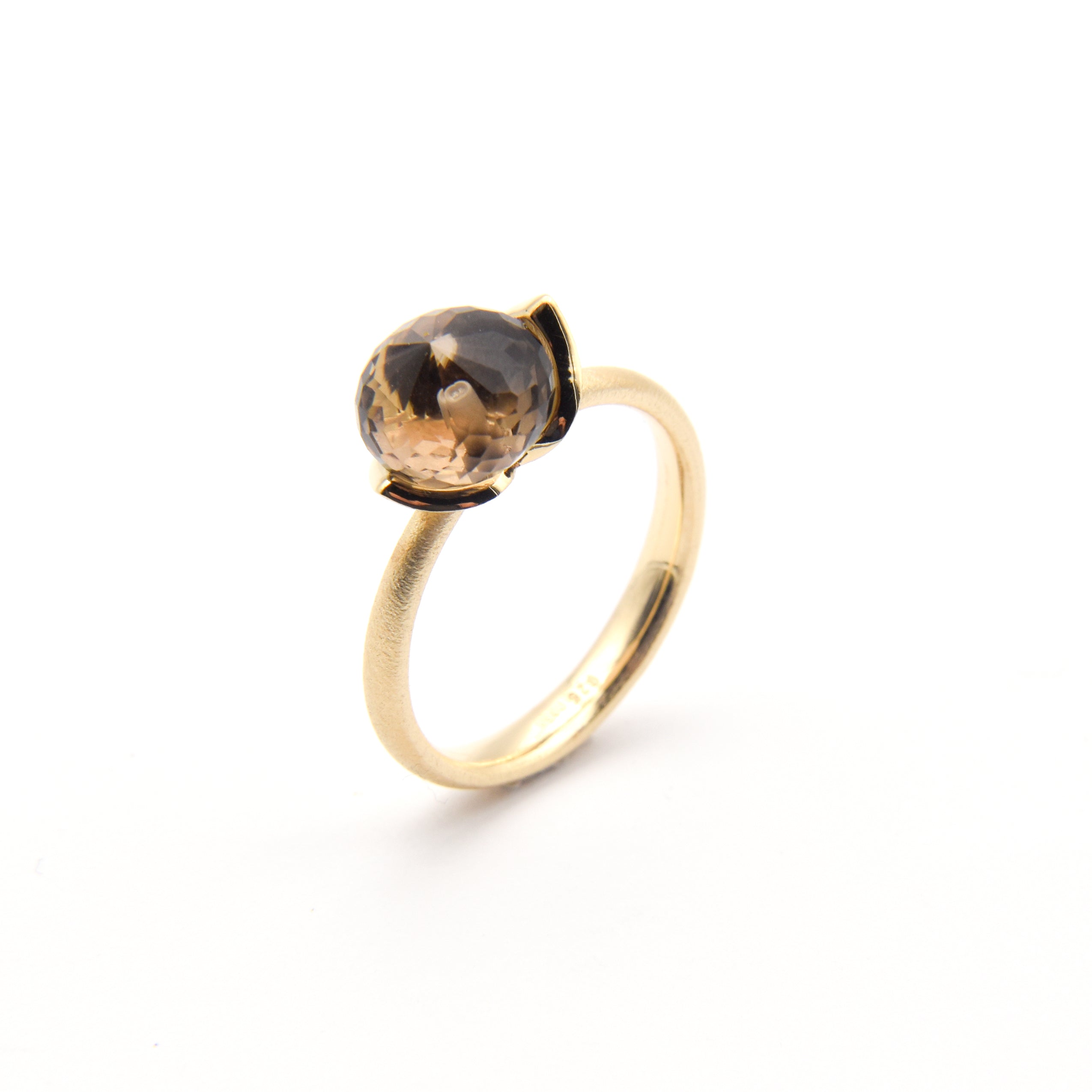 Anello Dolce "smal" con quarzo fumé 925/-