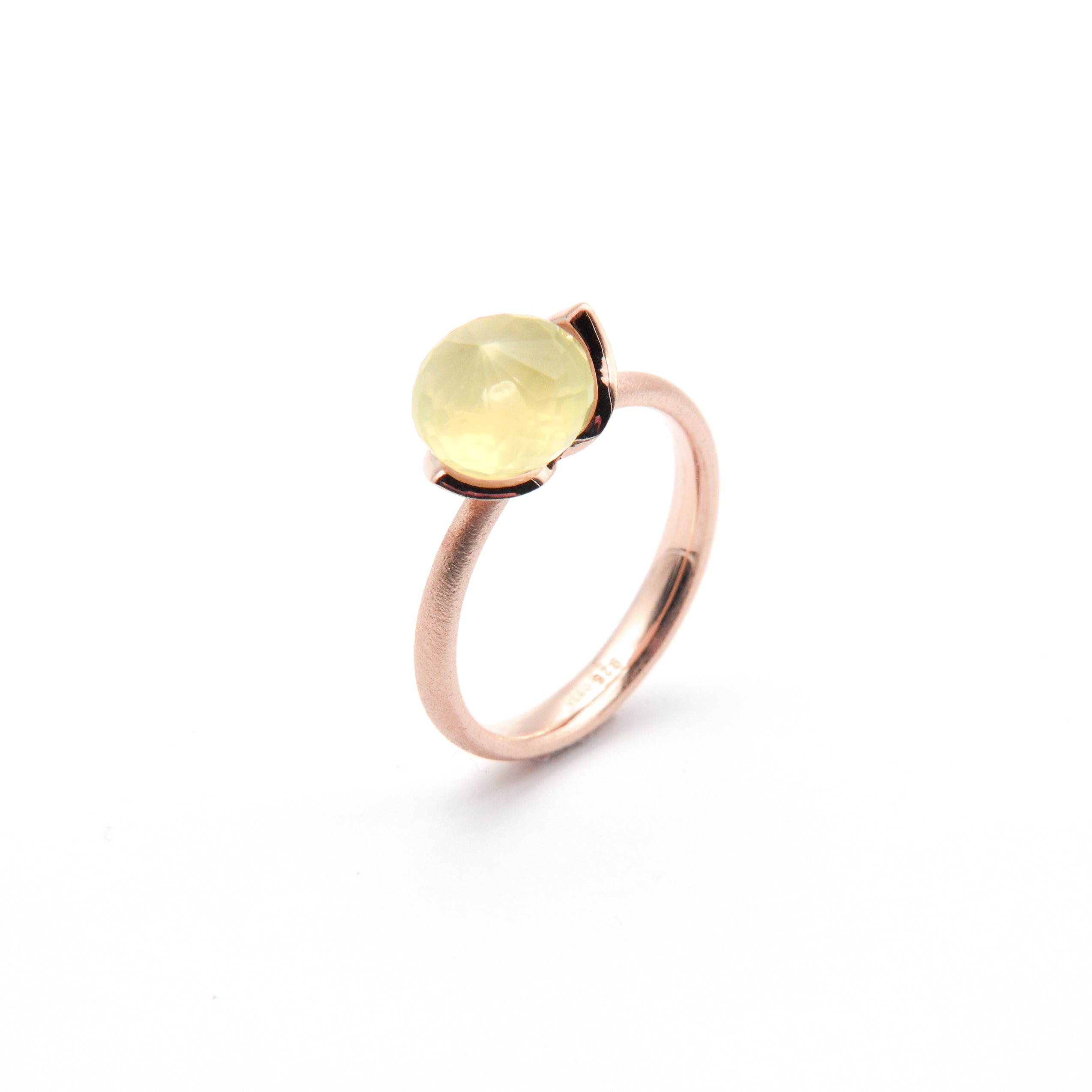 Dolce Ring "smal" mit Lemonquarz 925/-