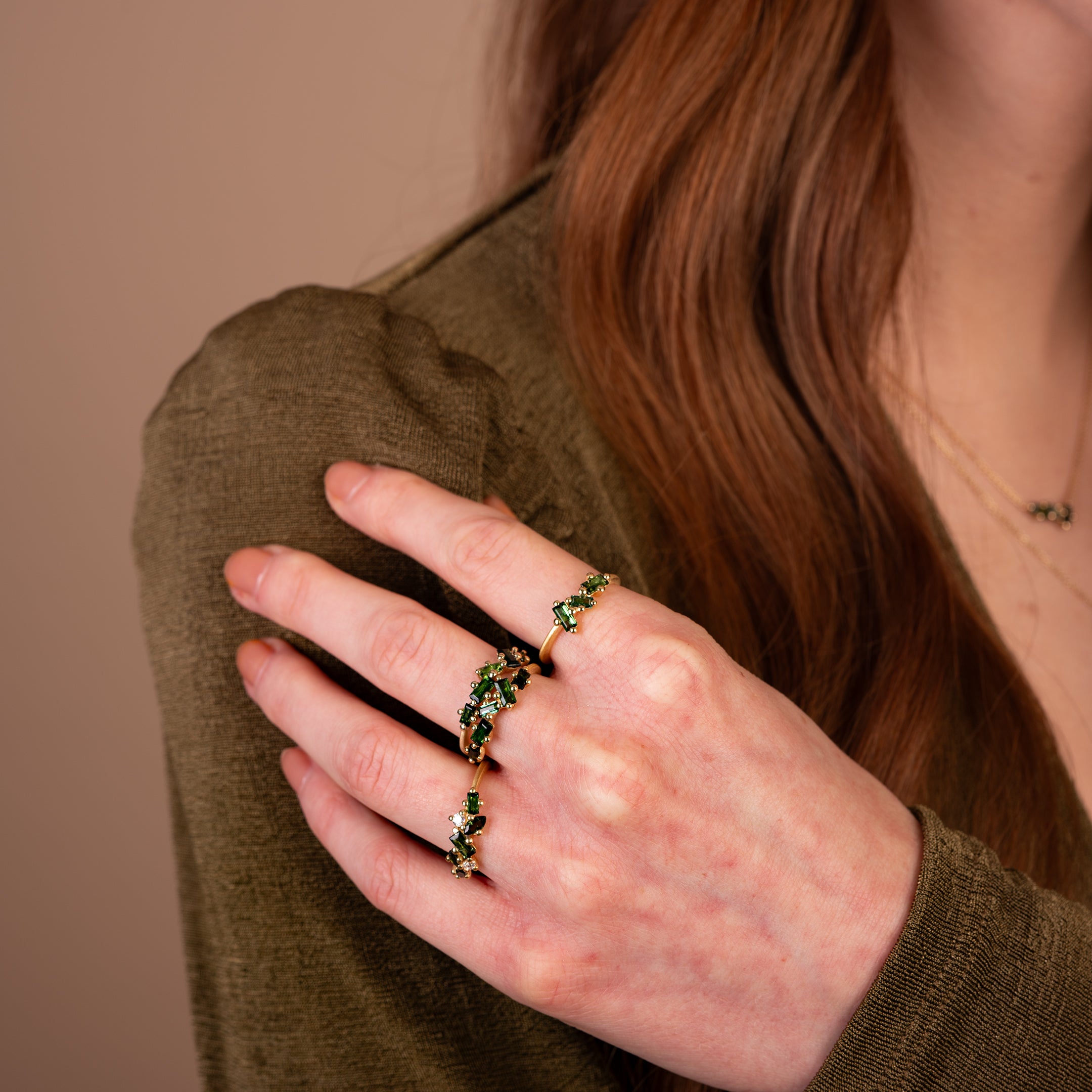 Sparkle Bague "big" en or 585/- avec 7 brillants