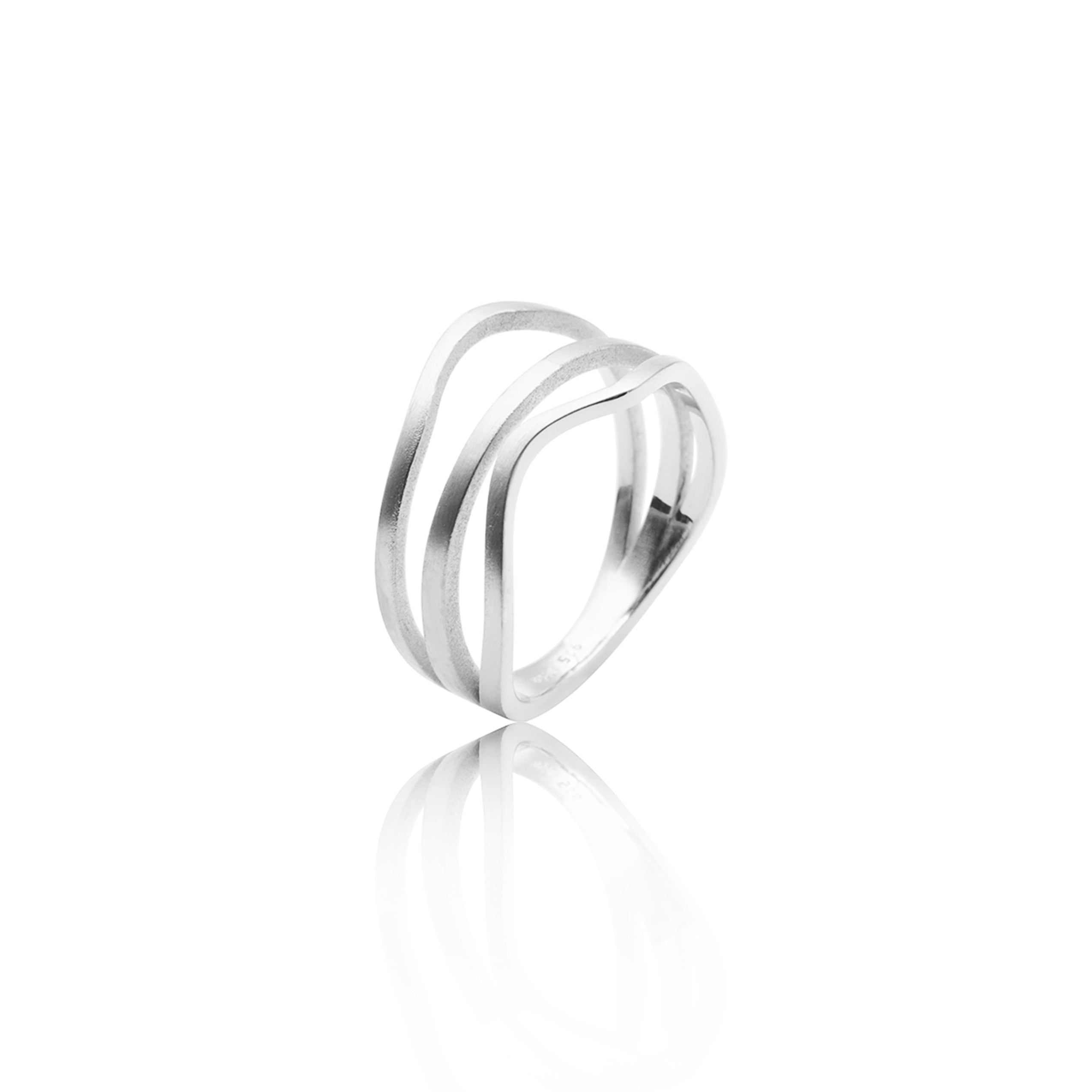 Anello a cascata "3" in oro 585/.