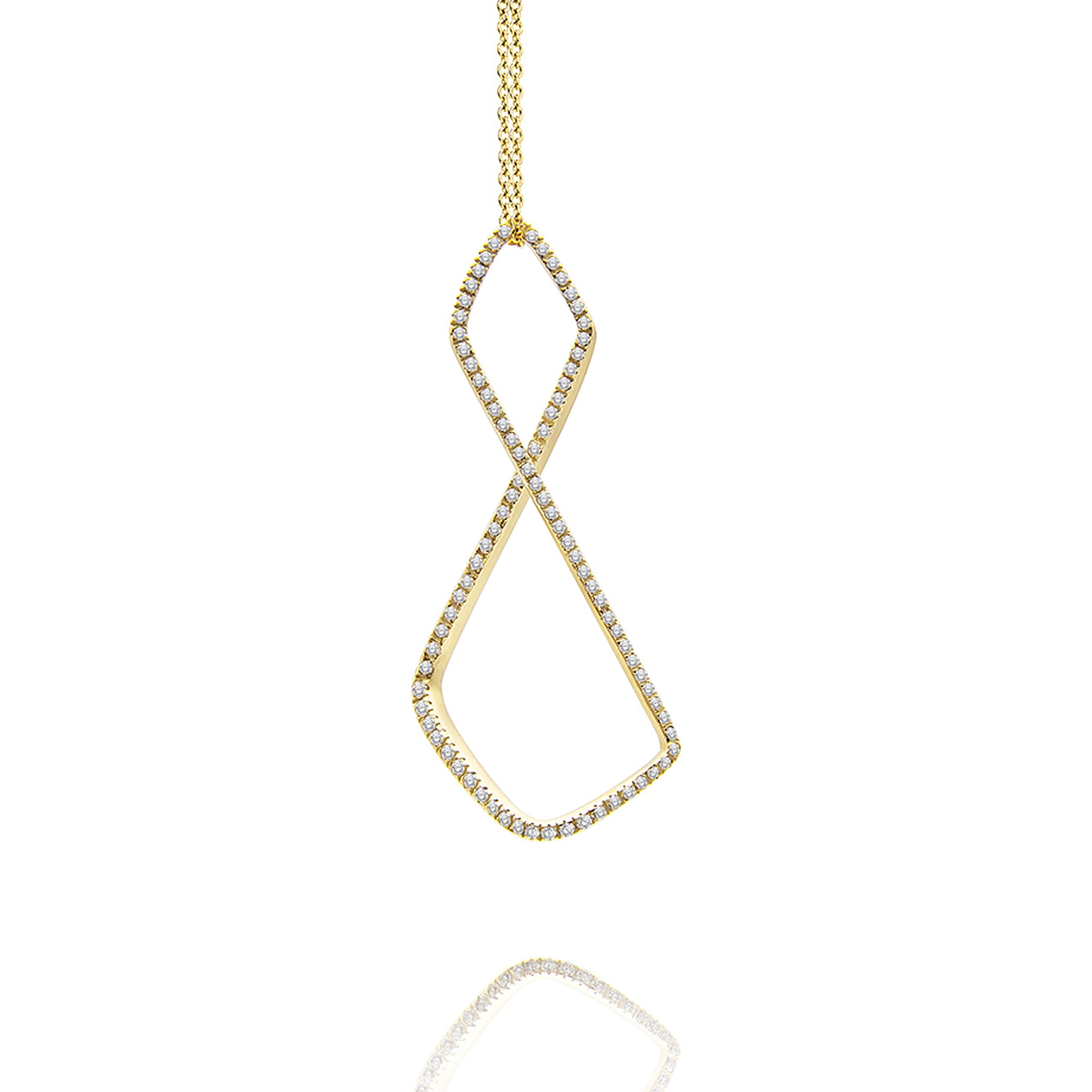 Kaskadhänge "square" i 585/- guld med diamanter 0,63 ct.