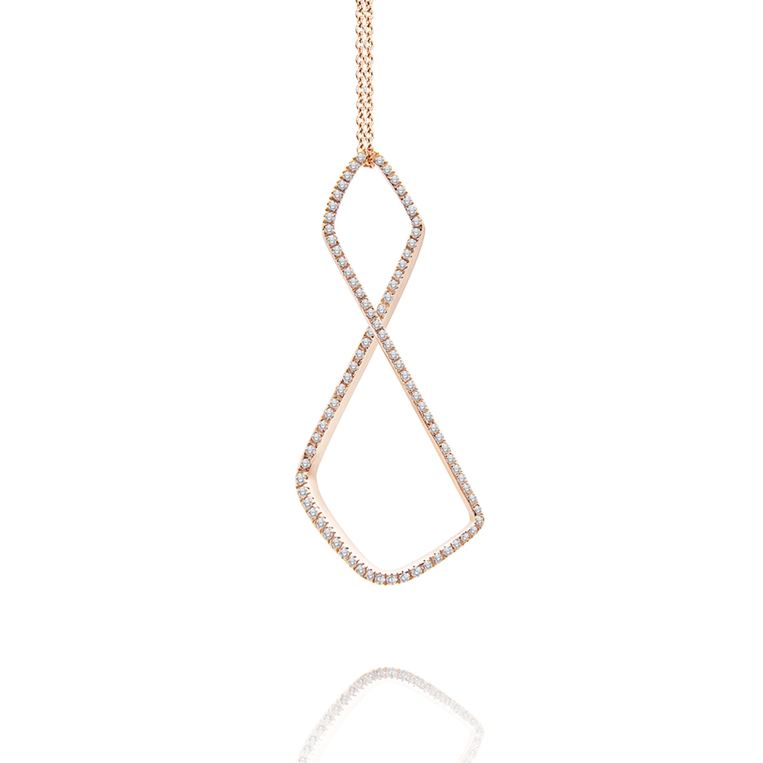 Cascade pendentif "square" en or 585/- avec brillants 0.63ct.