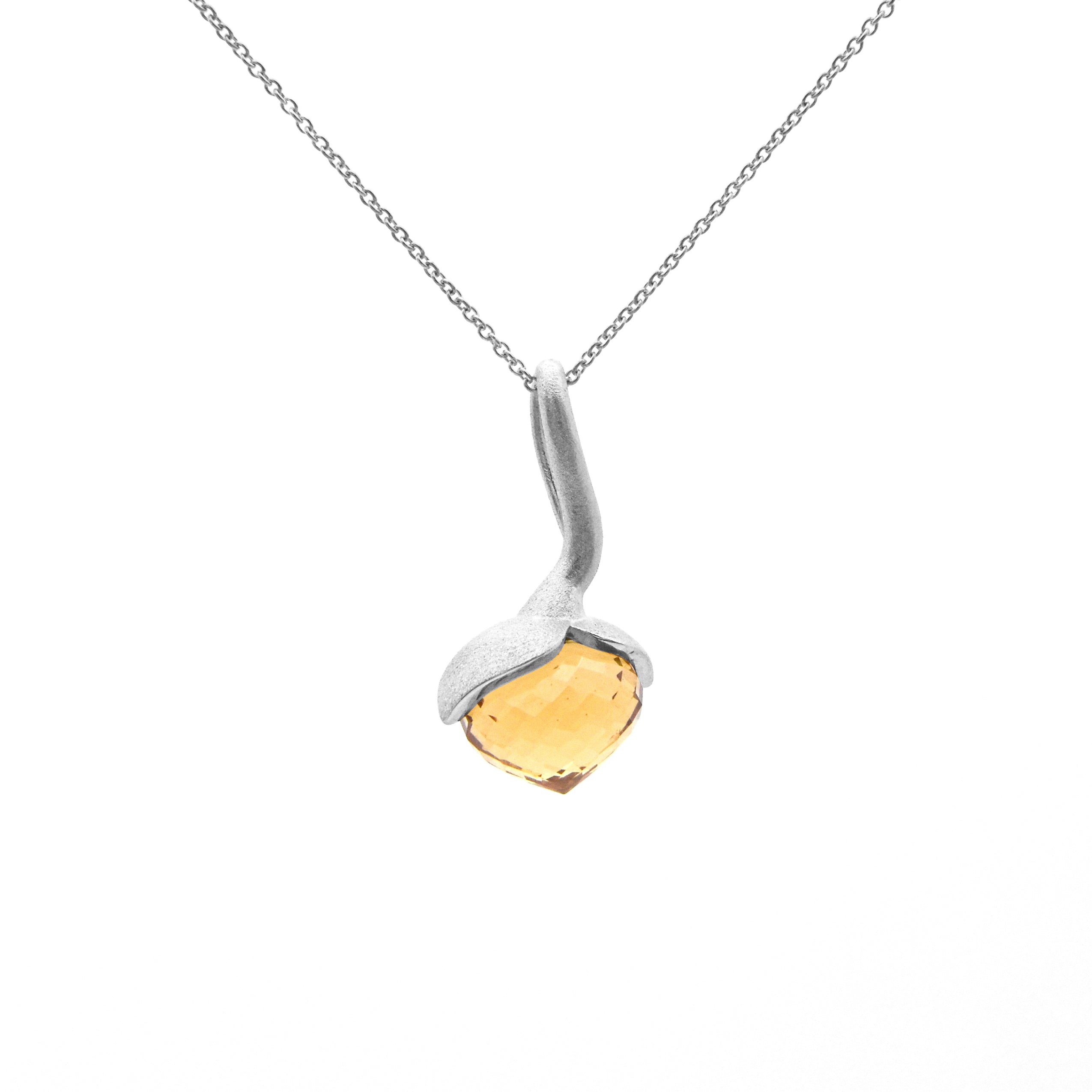 Pendente Dolce "grande" con quarzo champagne 925/-