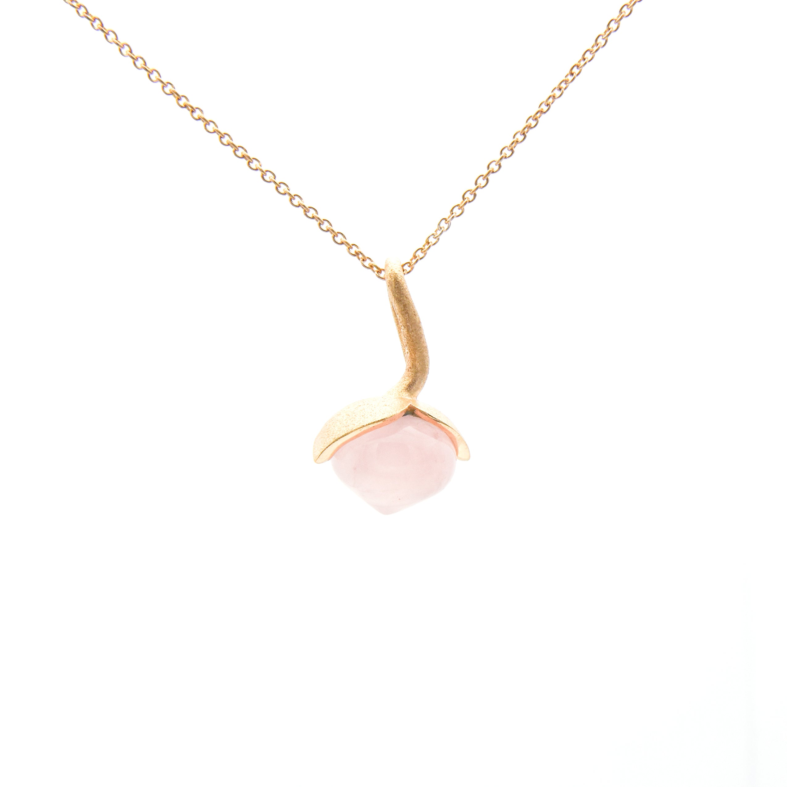 Pendente Dolce "medio" con quarzo rosa 925/-