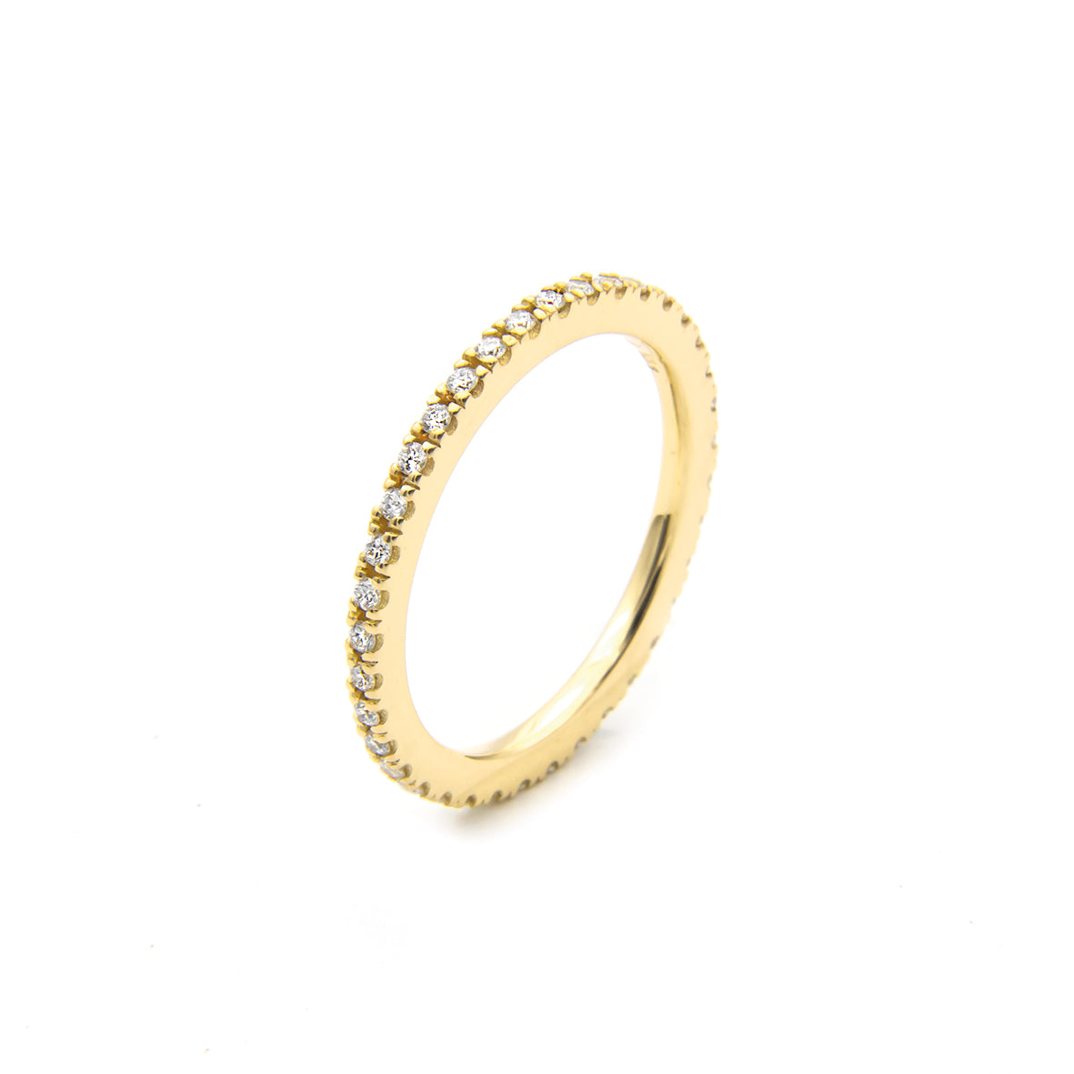 Anello promessa "memoire smal" in oro con diamante taglio brillante 0,37 ct.