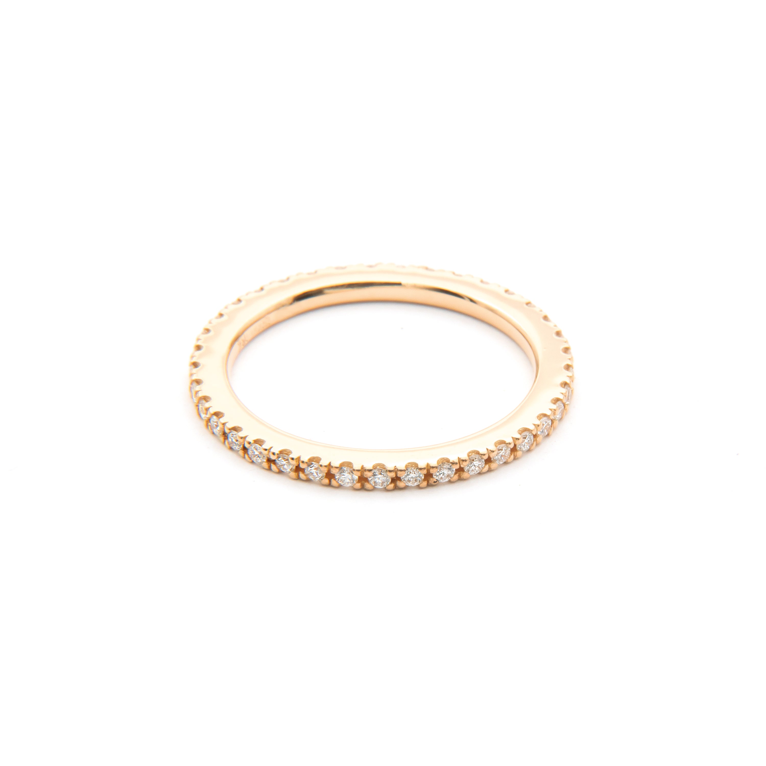 Promise ring "memoire smal" in goud met briljantgeslepen diamant 0.37ct.