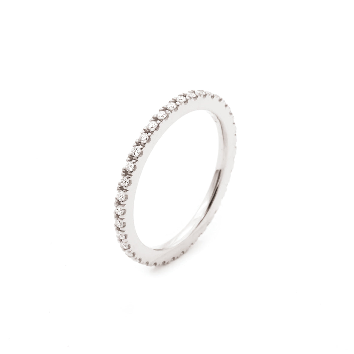 Promise ring "memoire smal" in goud met briljantgeslepen diamant 0.37ct.