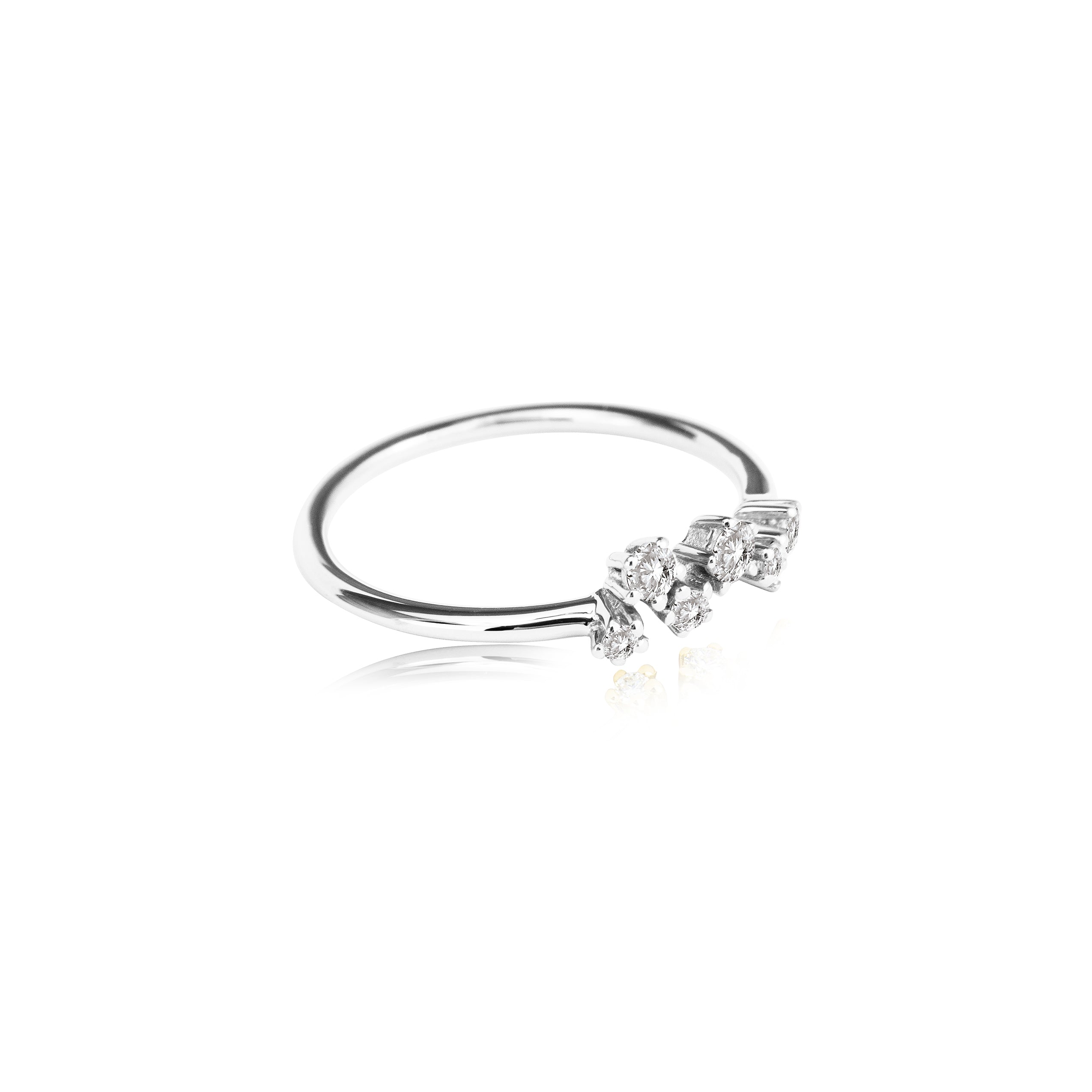 Fonkelende ring "medium" in 585/- goud met 6 diamanten