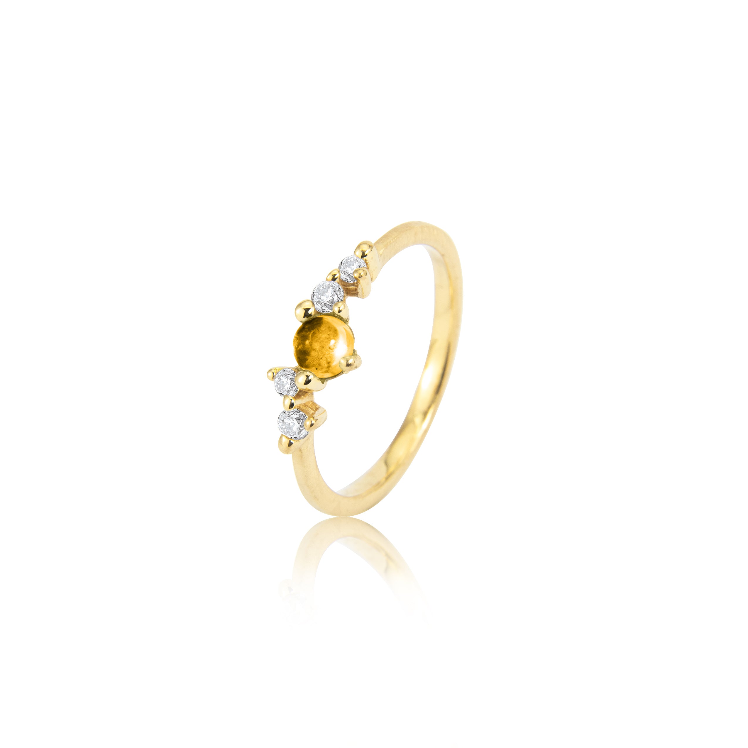 Stellini "smal" ring in 585/- goud met citrien