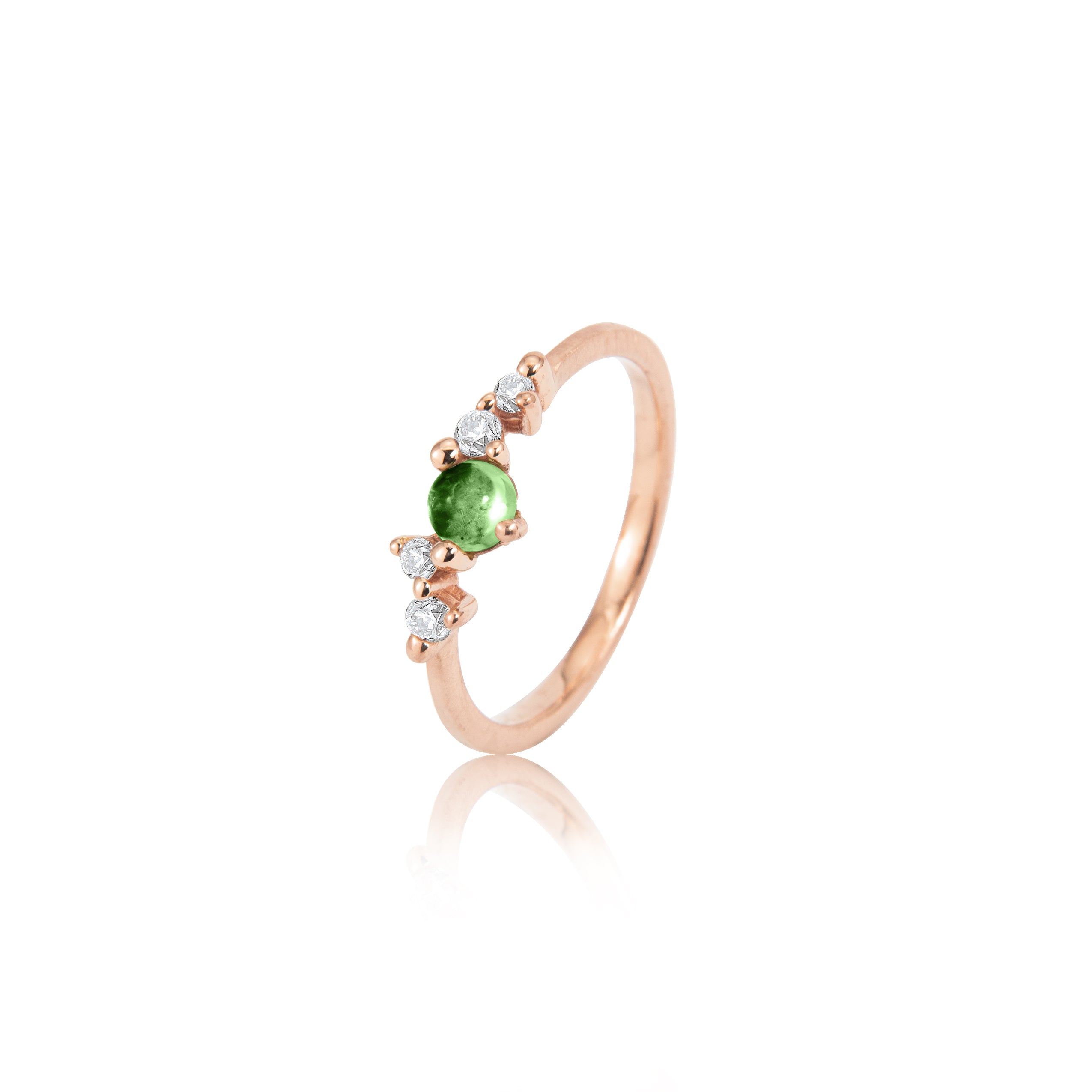 Stellini Bague "smal" en or 585/- avec tourmaline verte