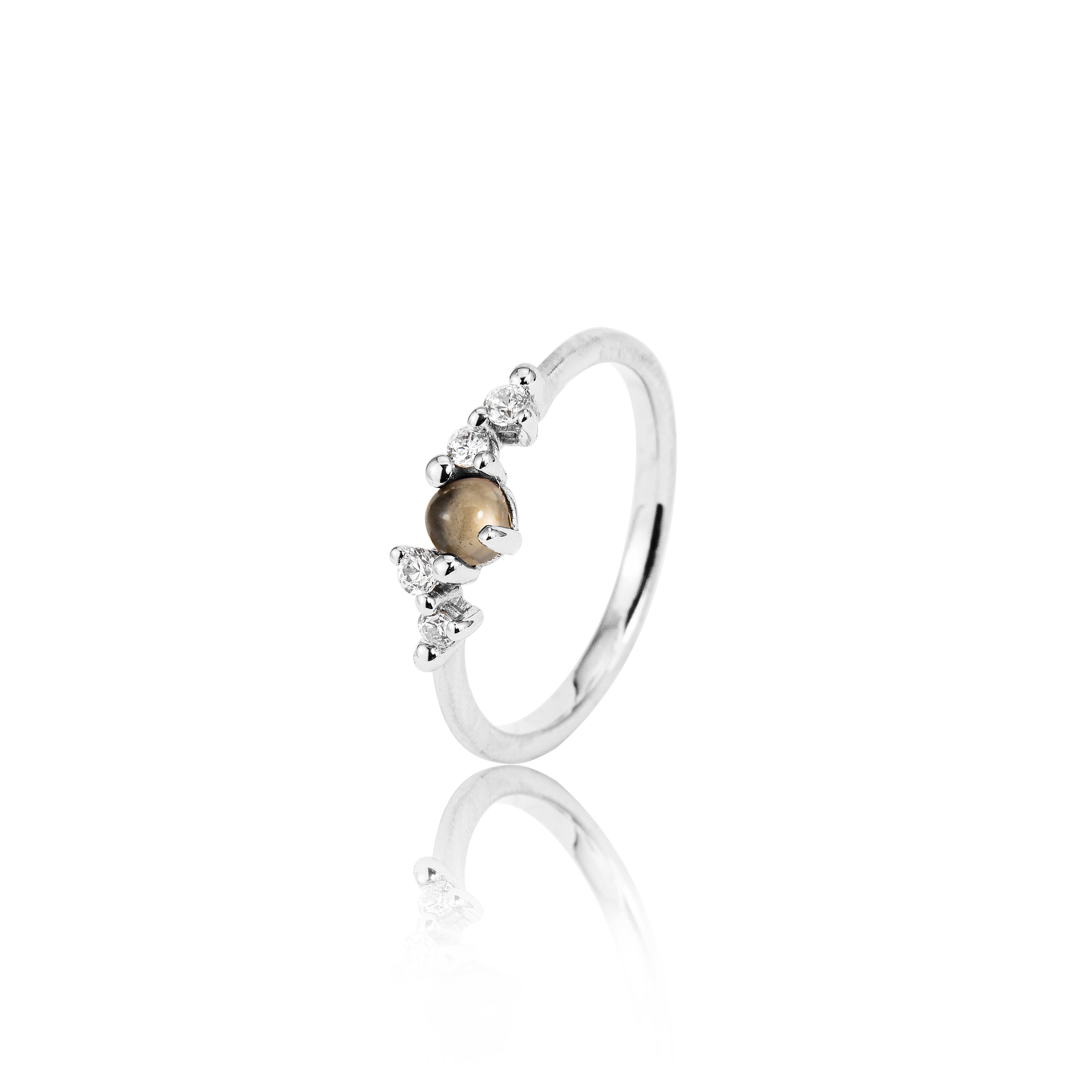 Stellini Ring "smal" in 585/- Gold mit Rauchquarz