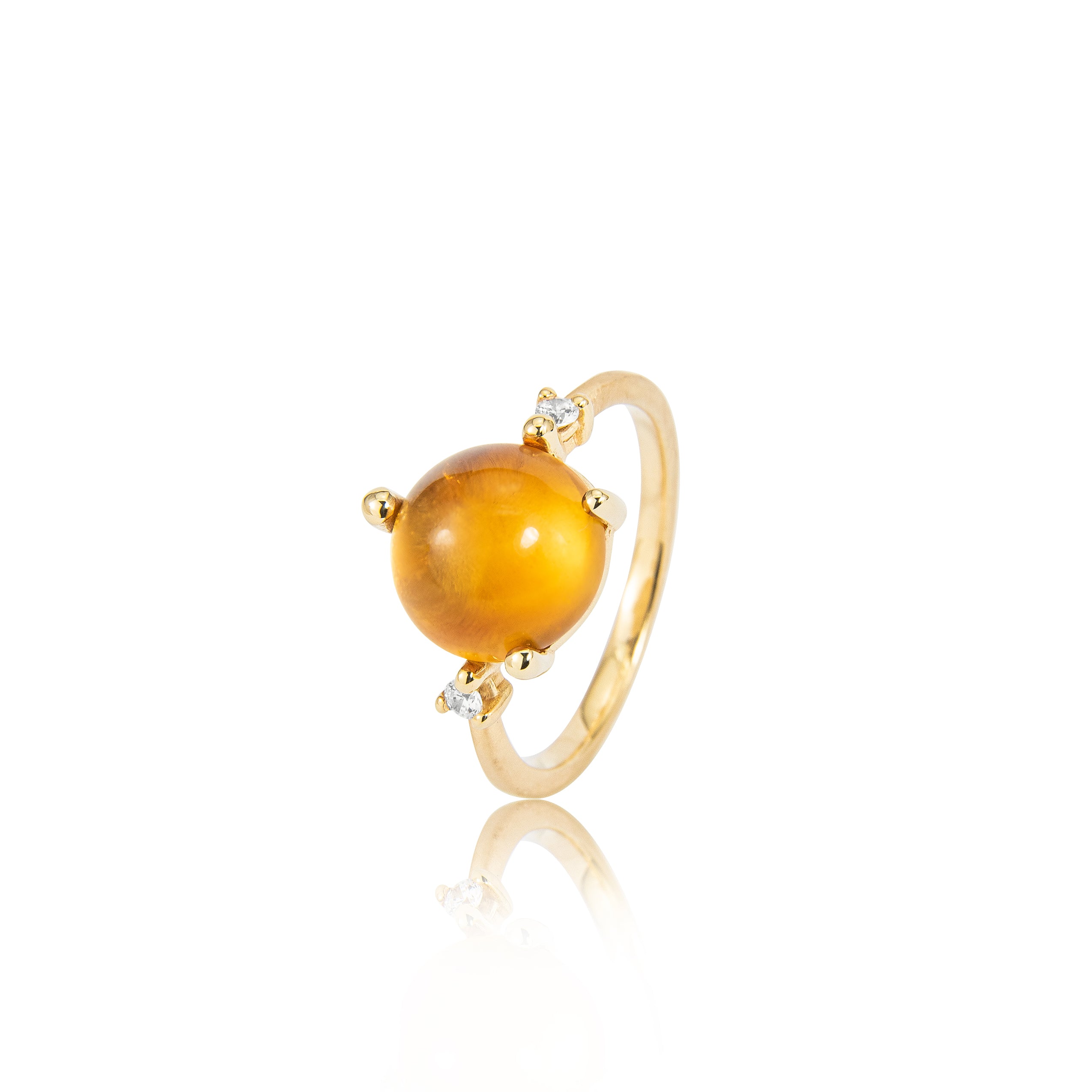 Stellini ring "big" i 585/- guld med citrin