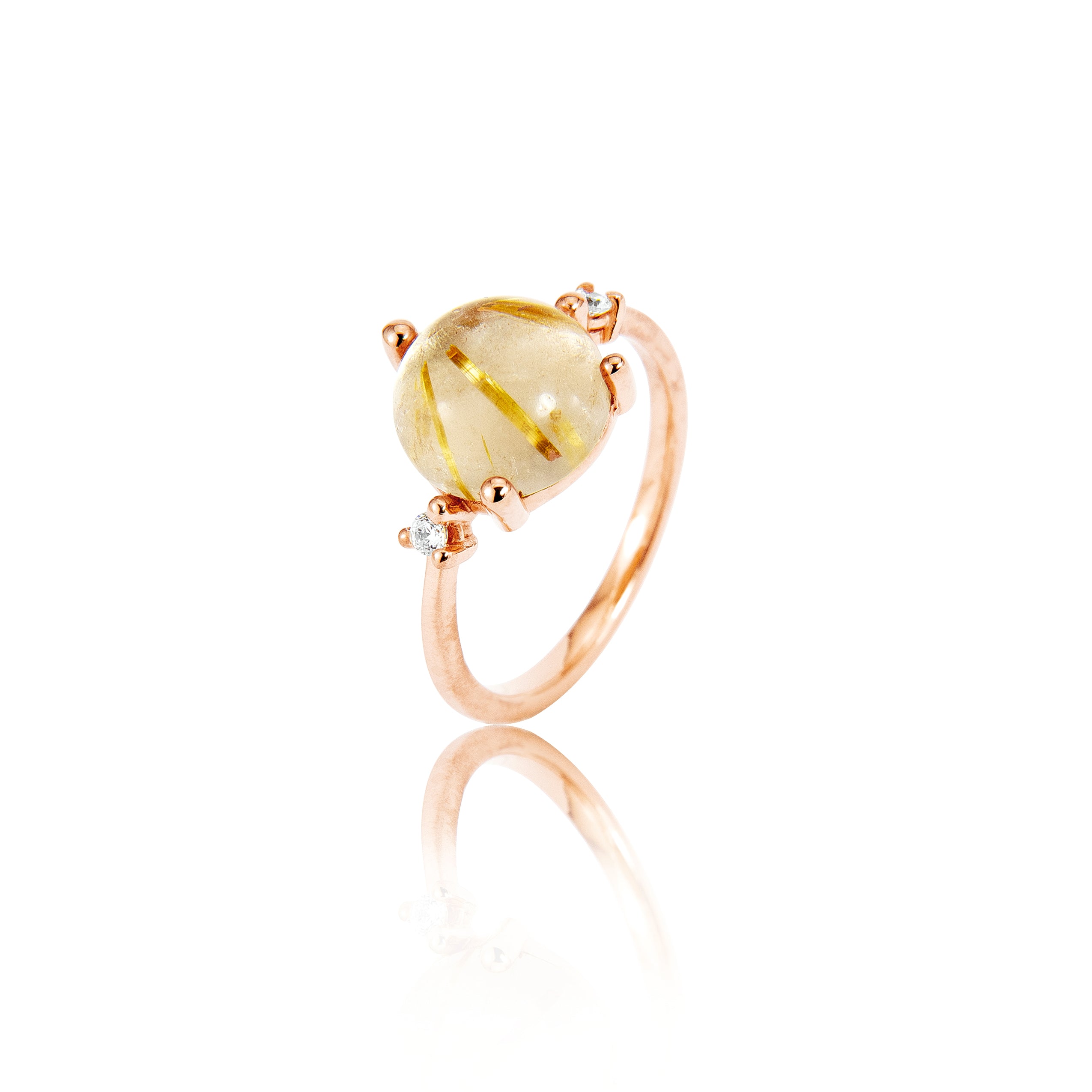 Stellini ring "big" in 585/- gold with rutile quartz