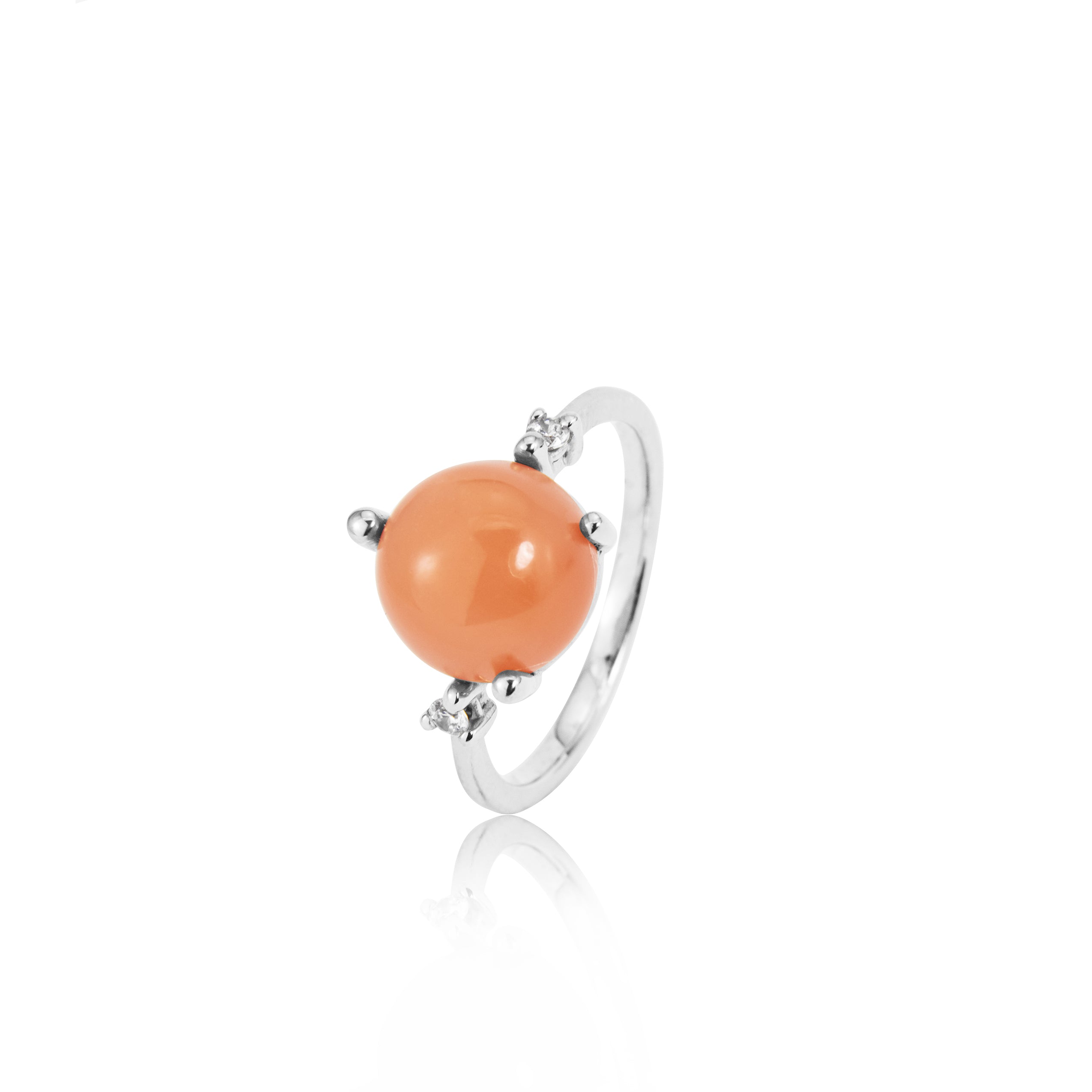 Stellini ring "big" in 585/- gold with moonstone peach