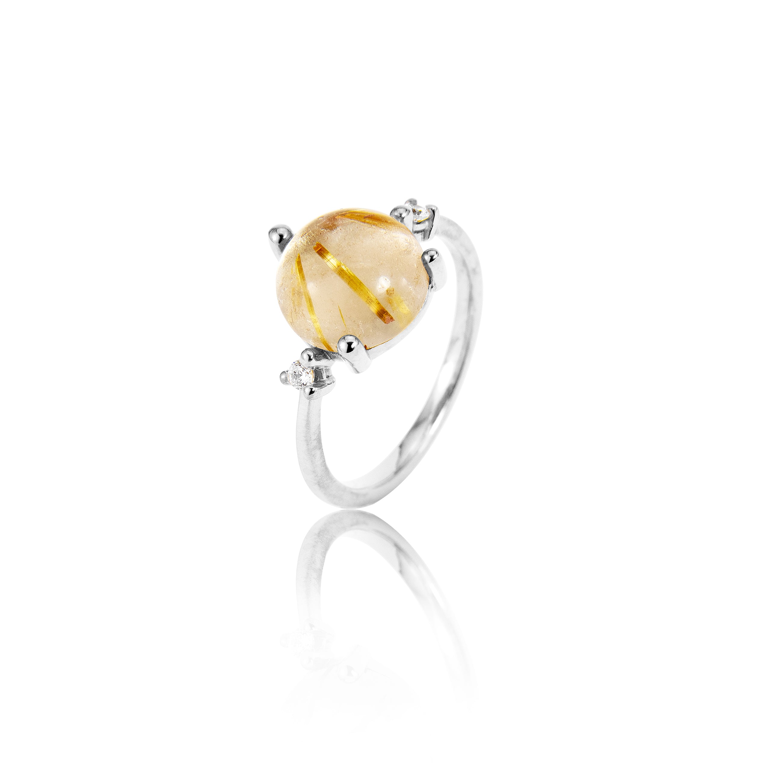 Stellini ring "big" in 585/- gold with rutile quartz