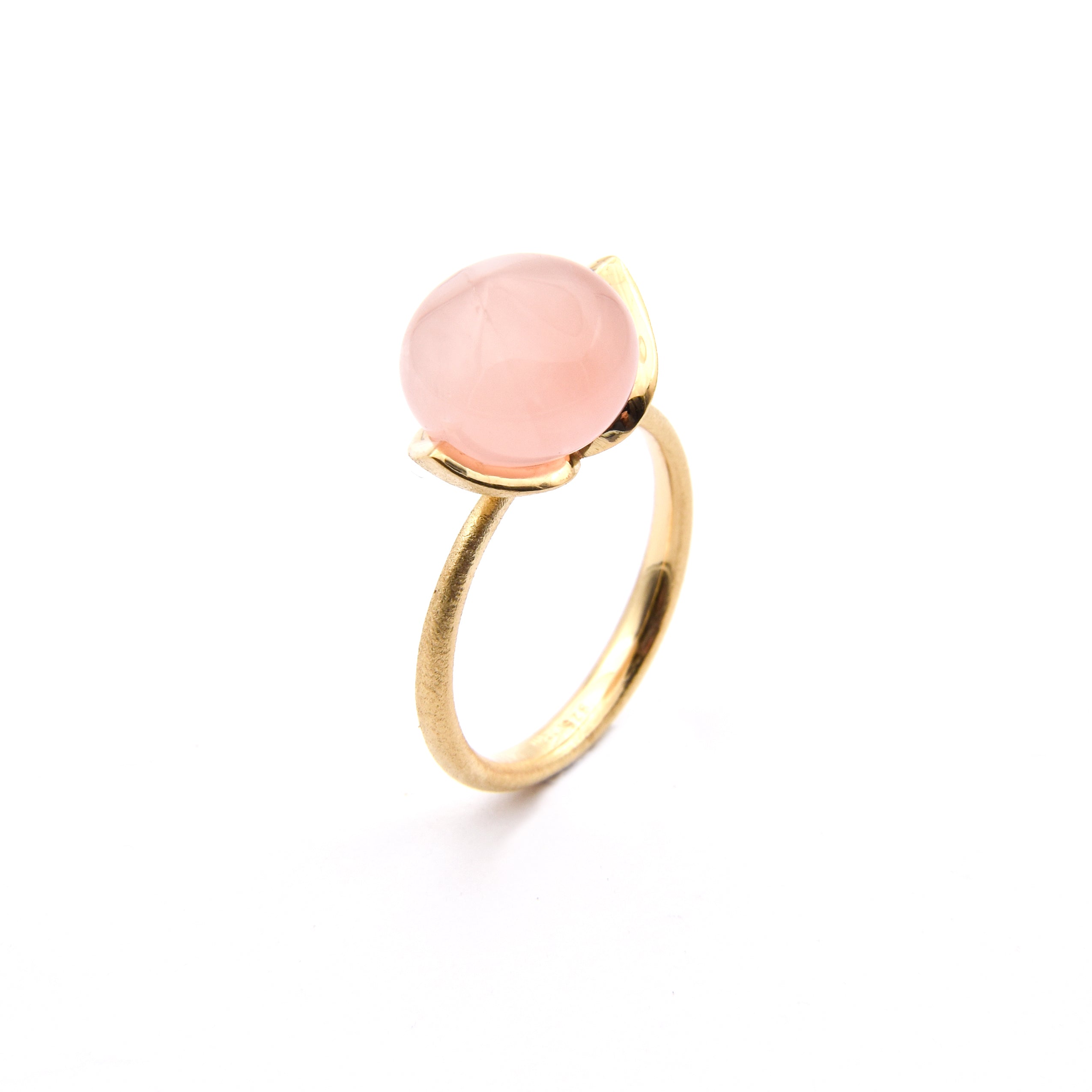 Anello Dolce "medio" con quarzo rosa 925/-