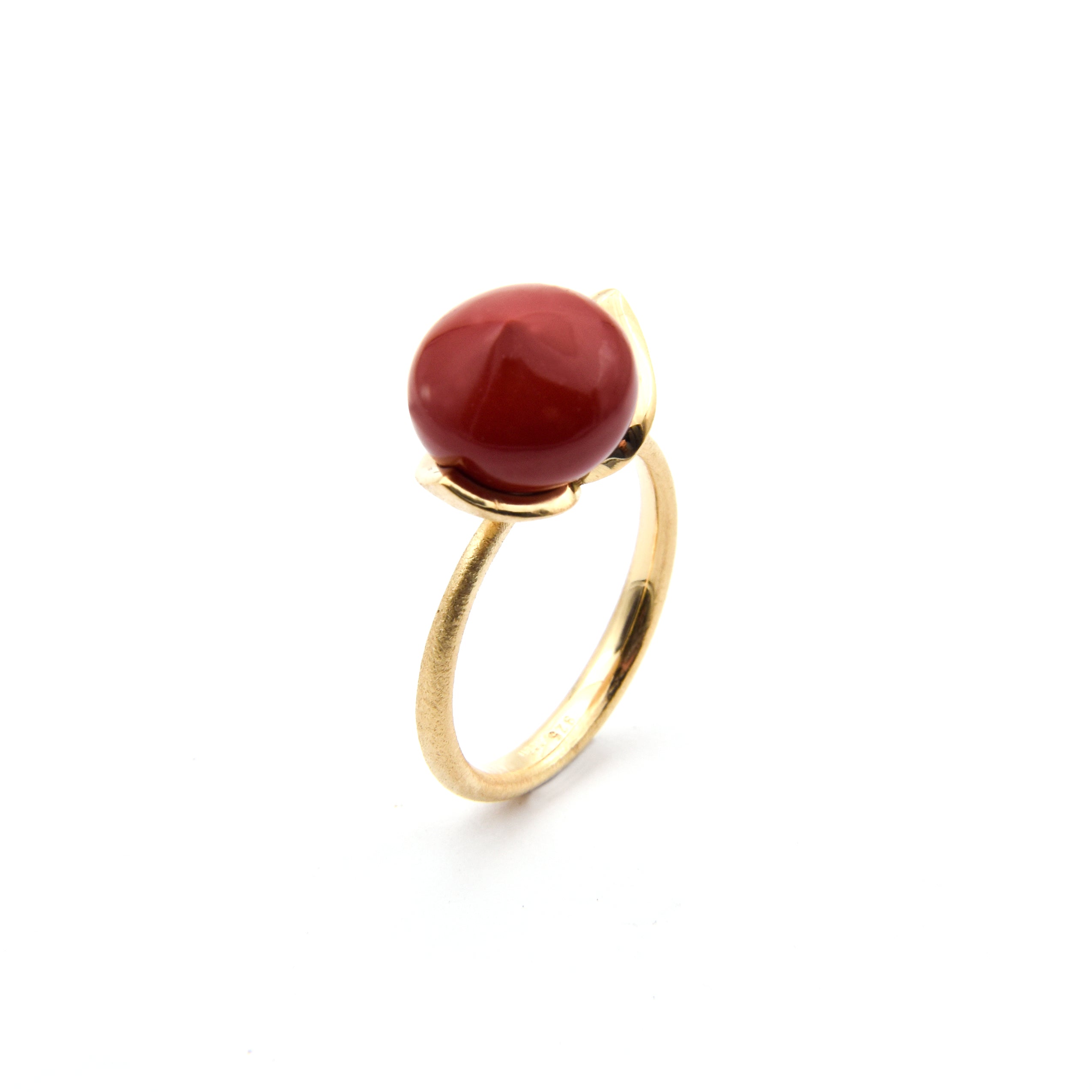 Anello Dolce "medio" con corallo rec. 925/-