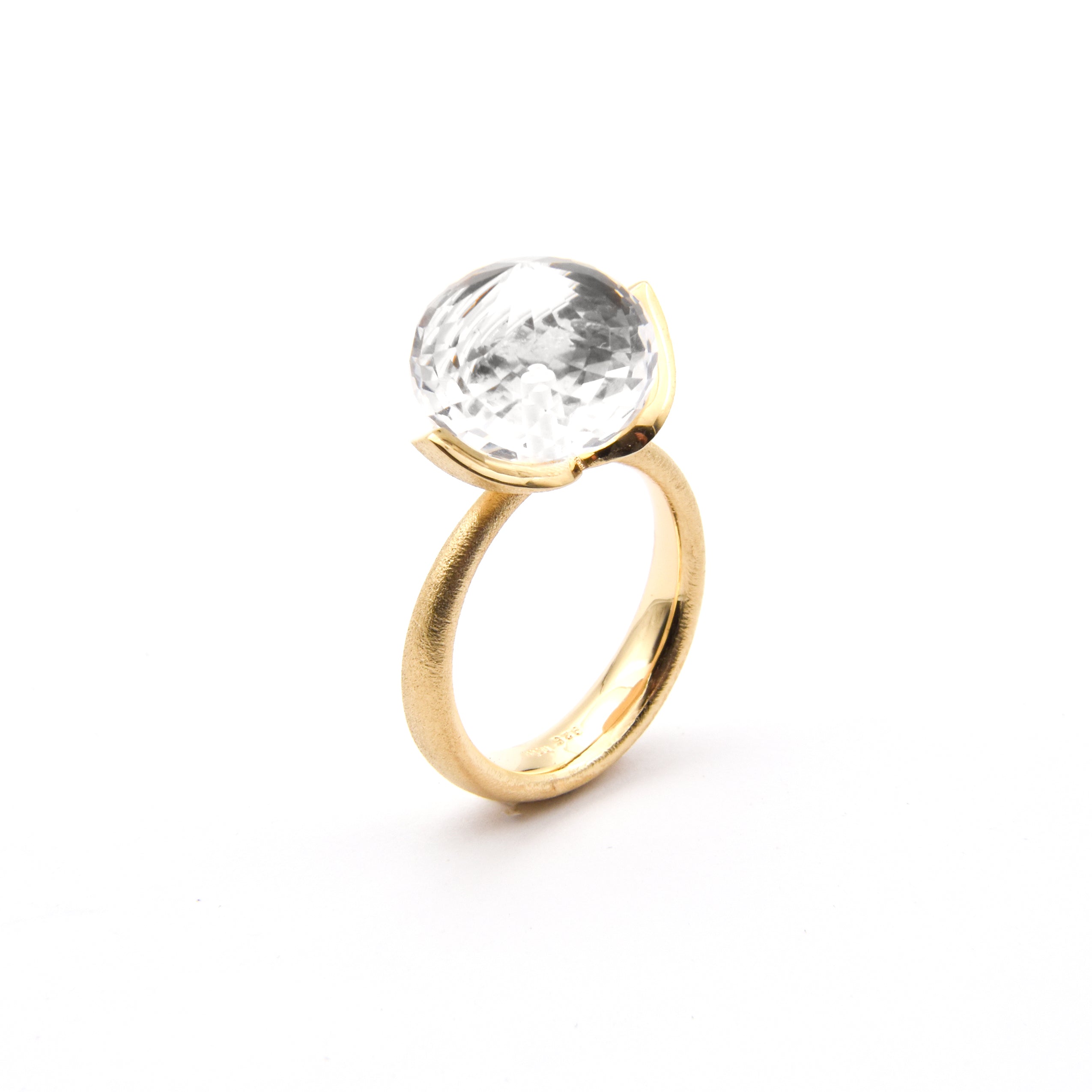 Dolce ring "groot" met bergkristal 925/-