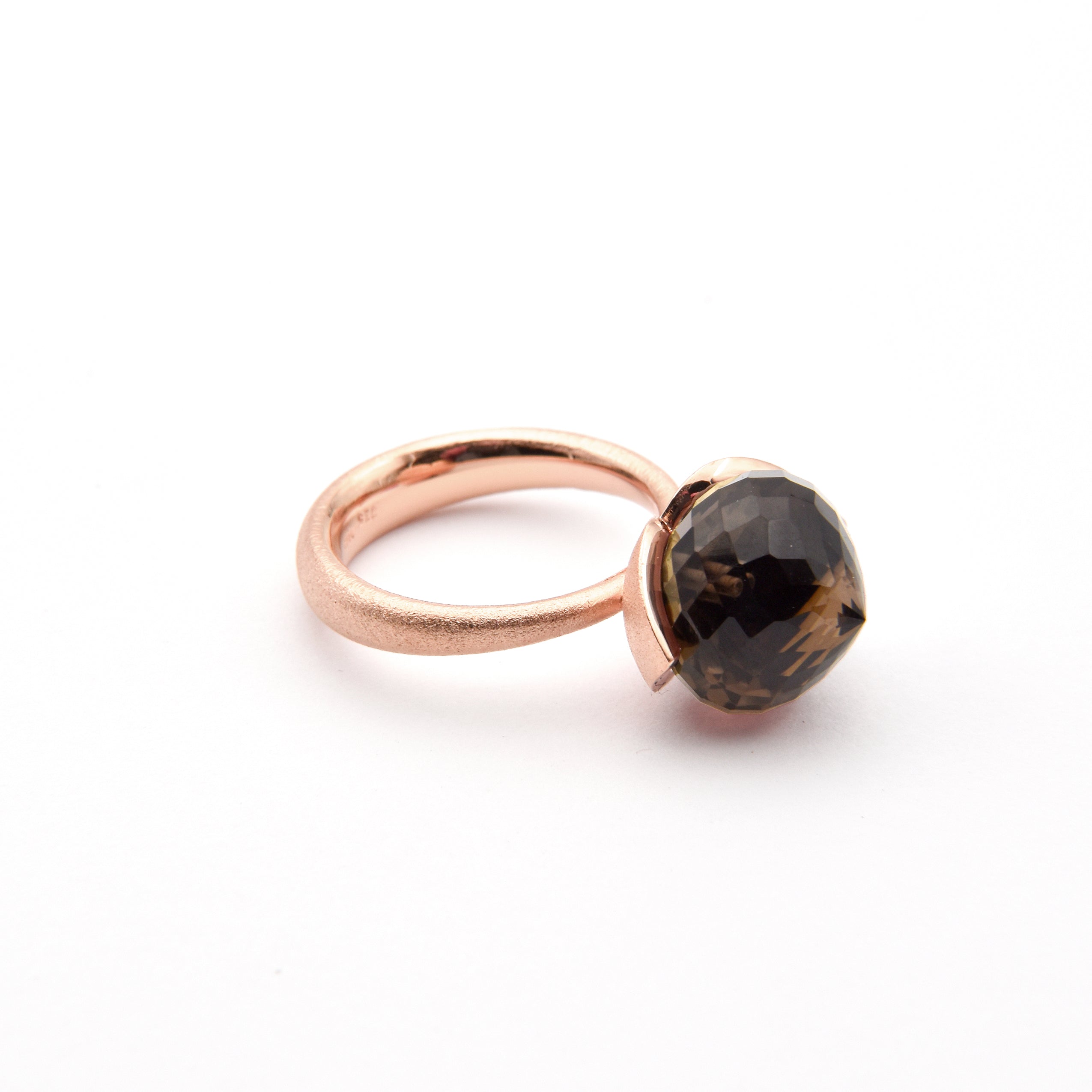 Dolce ring "groot" met rookkwarts 925/-