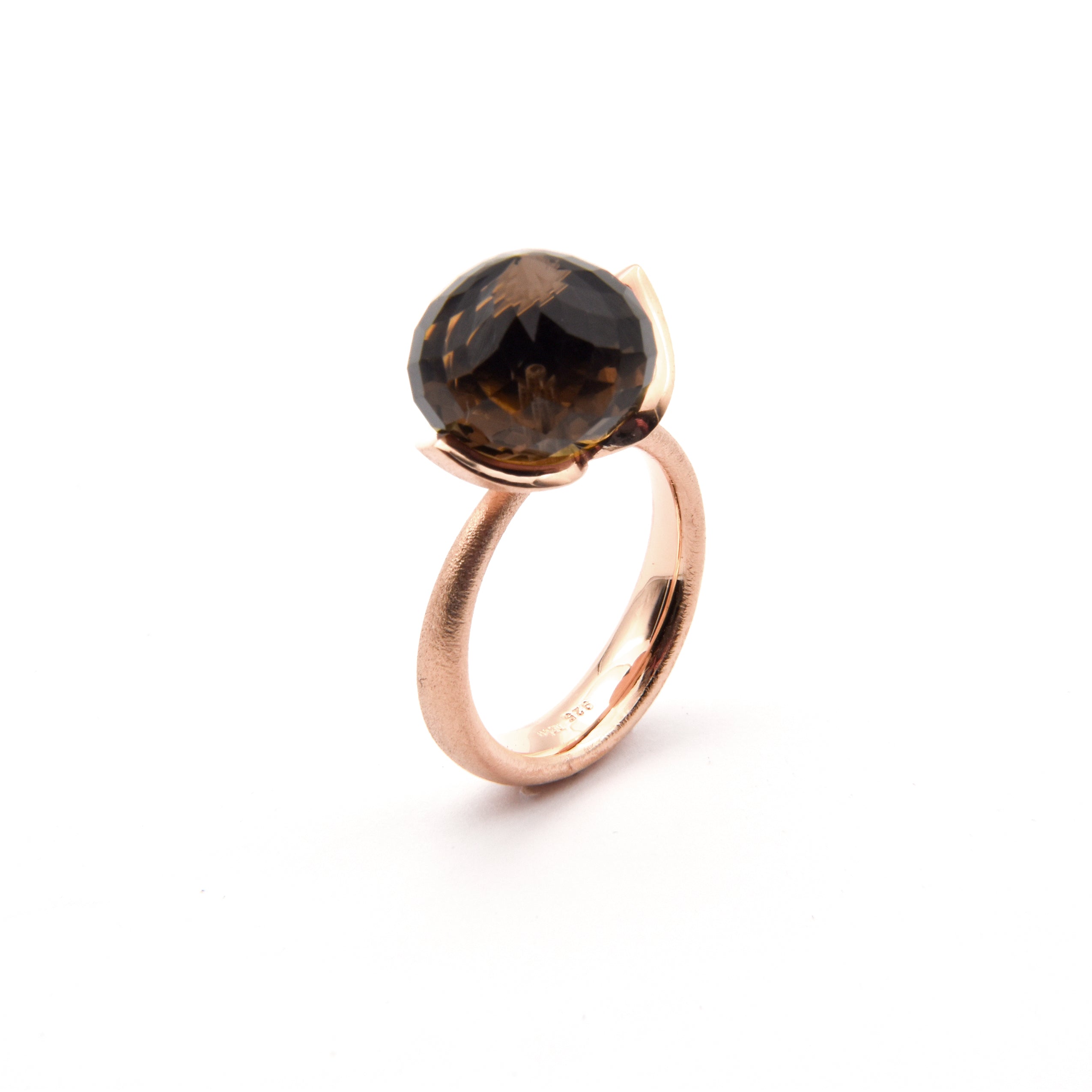 Anello Dolce "grande" con quarzo fumé 925/-