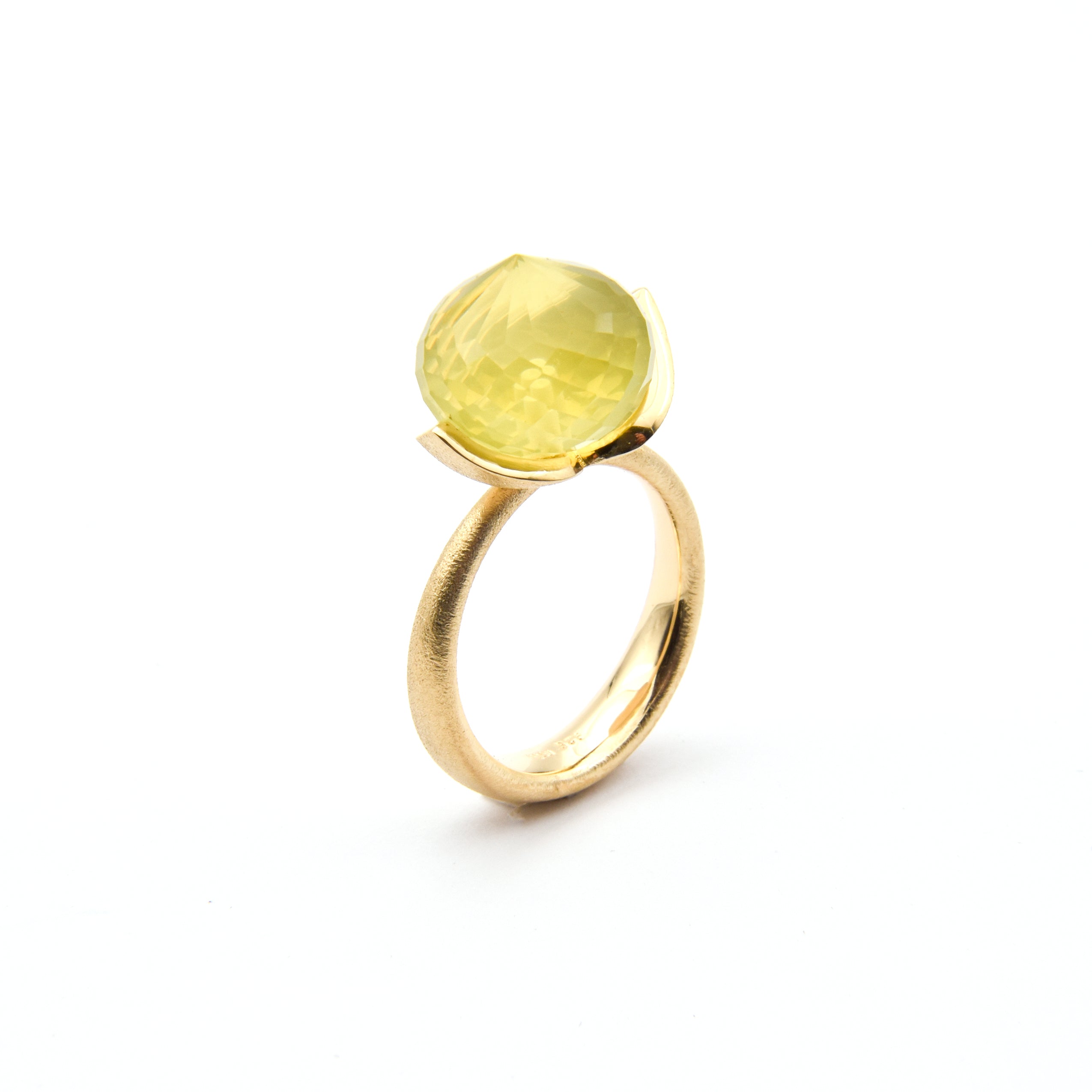 Anello Dolce "grande" con quarzo limone 925/-