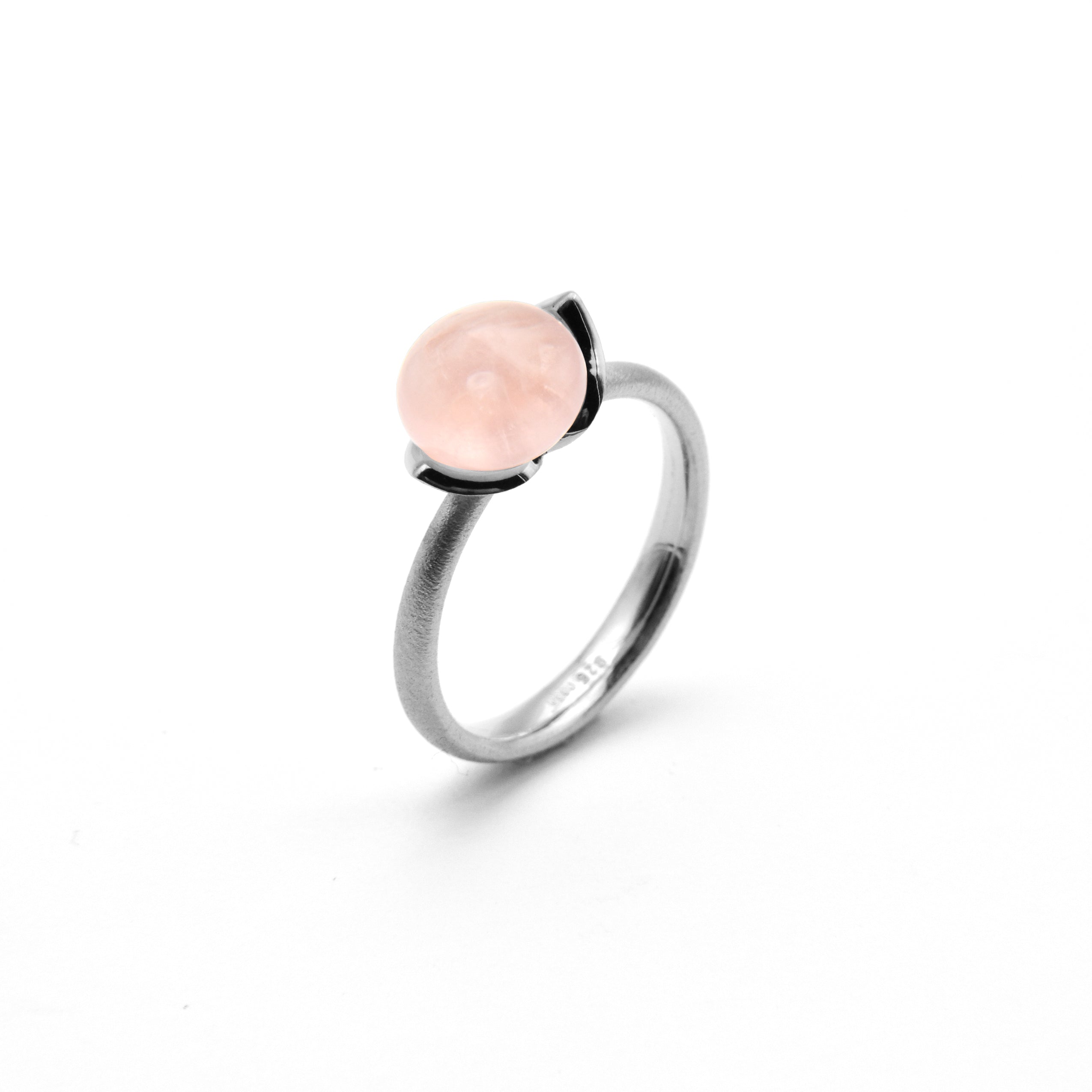 Dolce ring "smal" met rozenkwarts 925/-