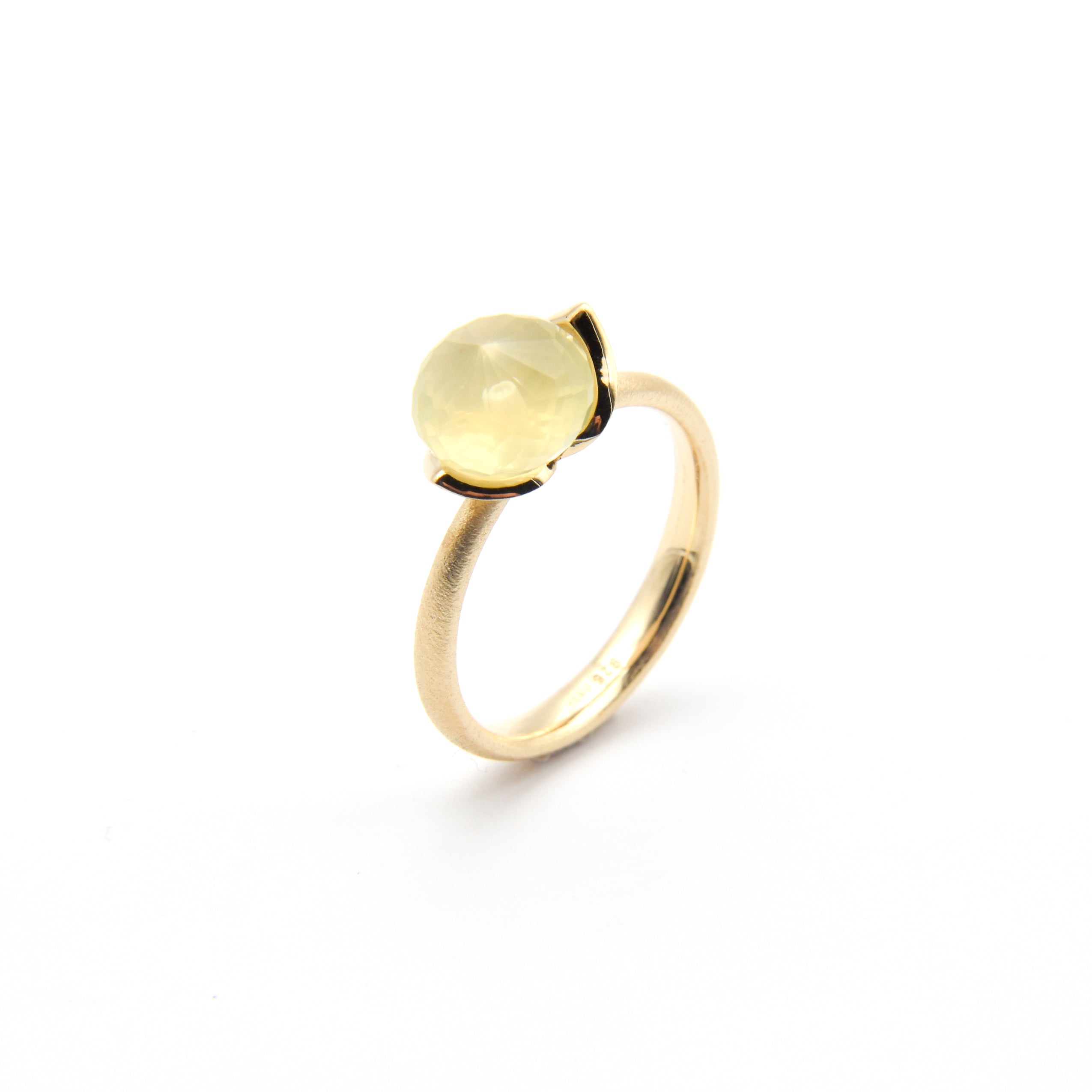 Anello Dolce "smal" con quarzo limone 925/-